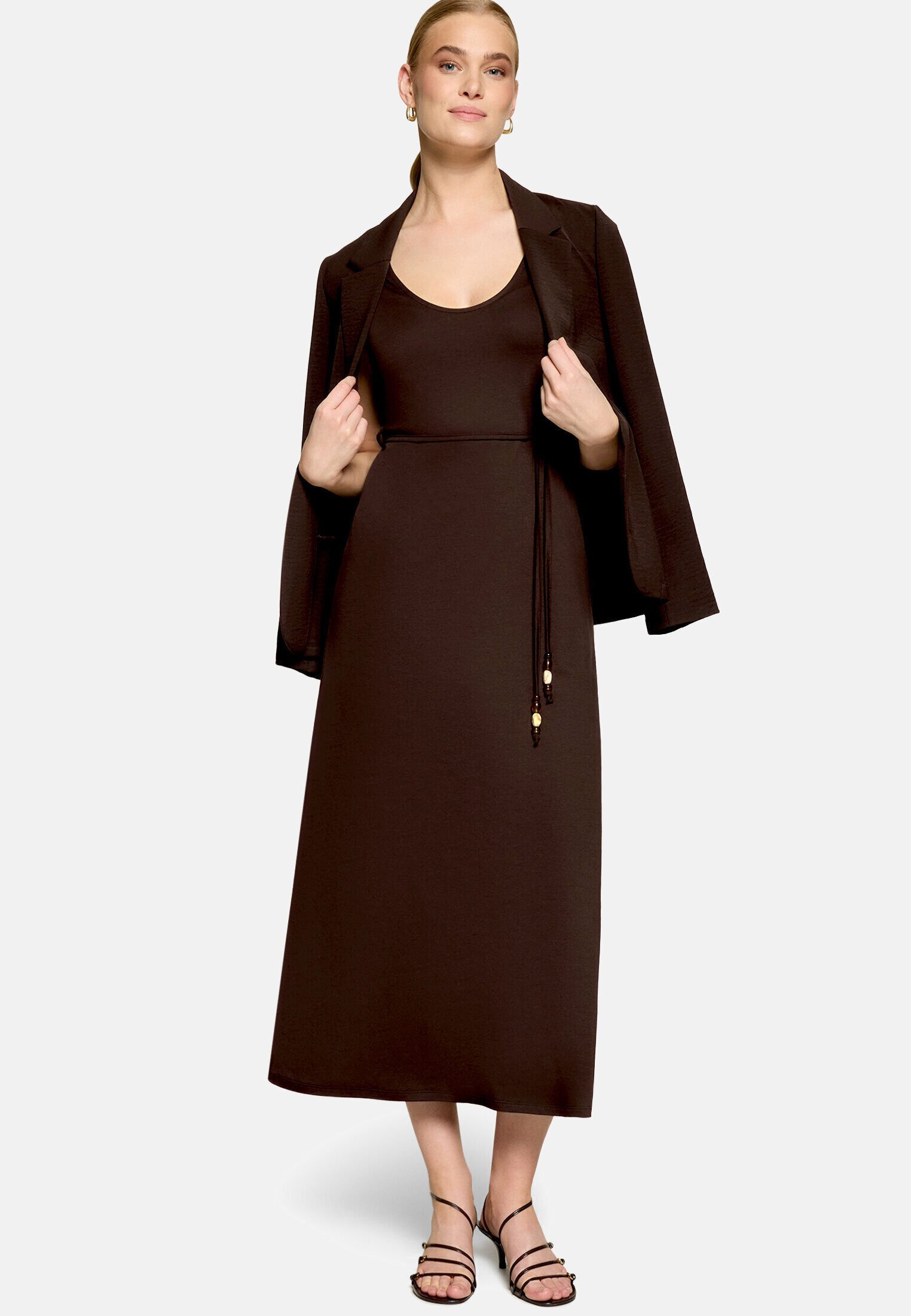Zero Maxikleid Damen mit Gürtel Material