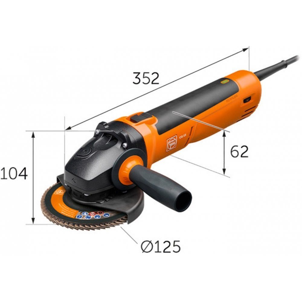 Fein Winkelschleifer CG 15-125 BL Inox - Winkelschleifer - orange/schwarz