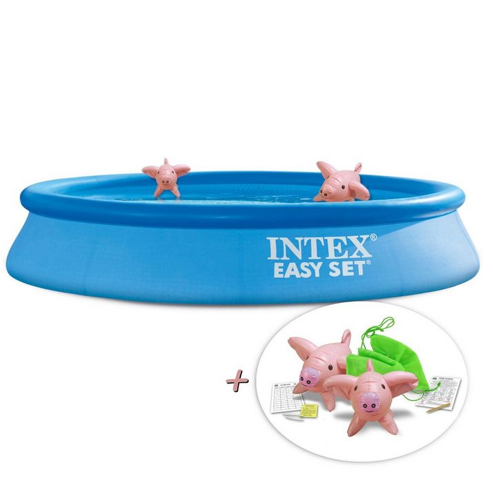 Intex Pool 28116NP - EasySet Quick-Up-Pool (blau 305x61cm) + Schwimmtiere
