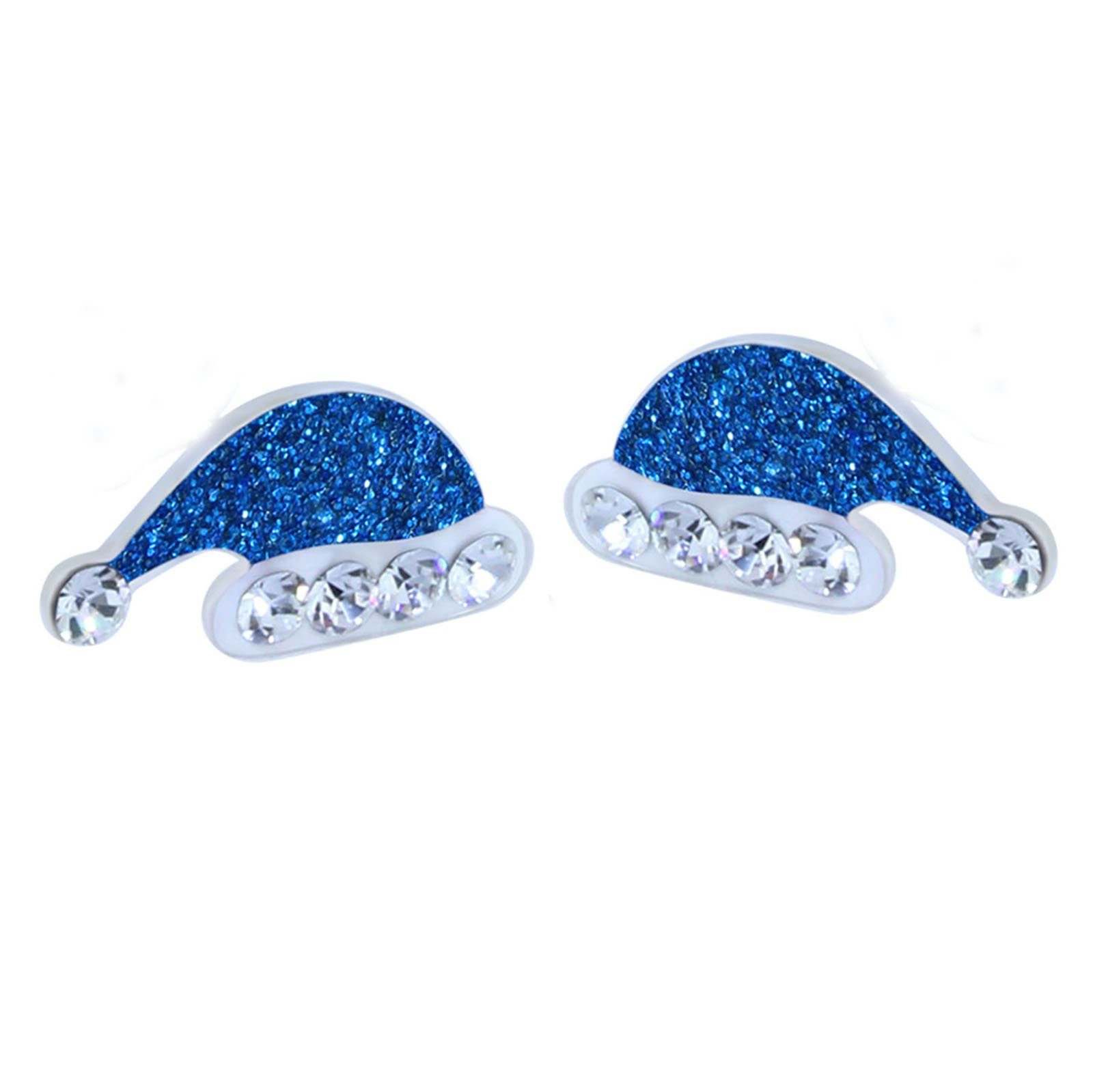 schmuck23 Paar Ohrstecker Ohrringe Weihnachten Nikolaus Mütze 925 Silber Kinderohrringe, Kinderohrringe Kinderschmuck Geschenk Silberschmuck