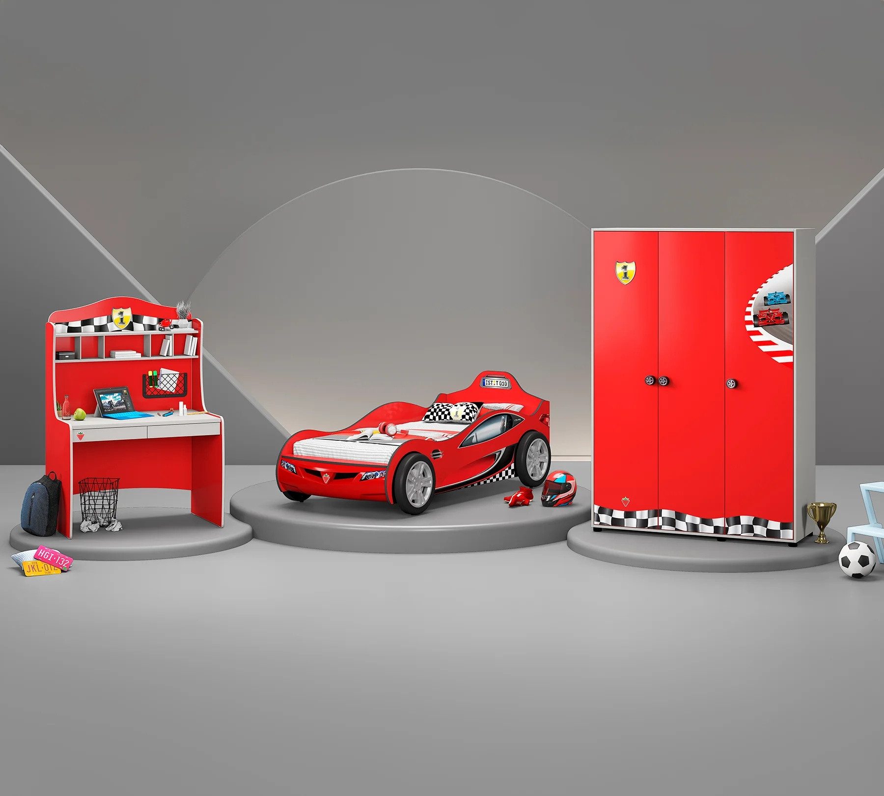 Möbel-Zeit Jugendzimmer-Set RACECUP Kinderzimmer, 3-tlg. Schrank günstig online kaufen
