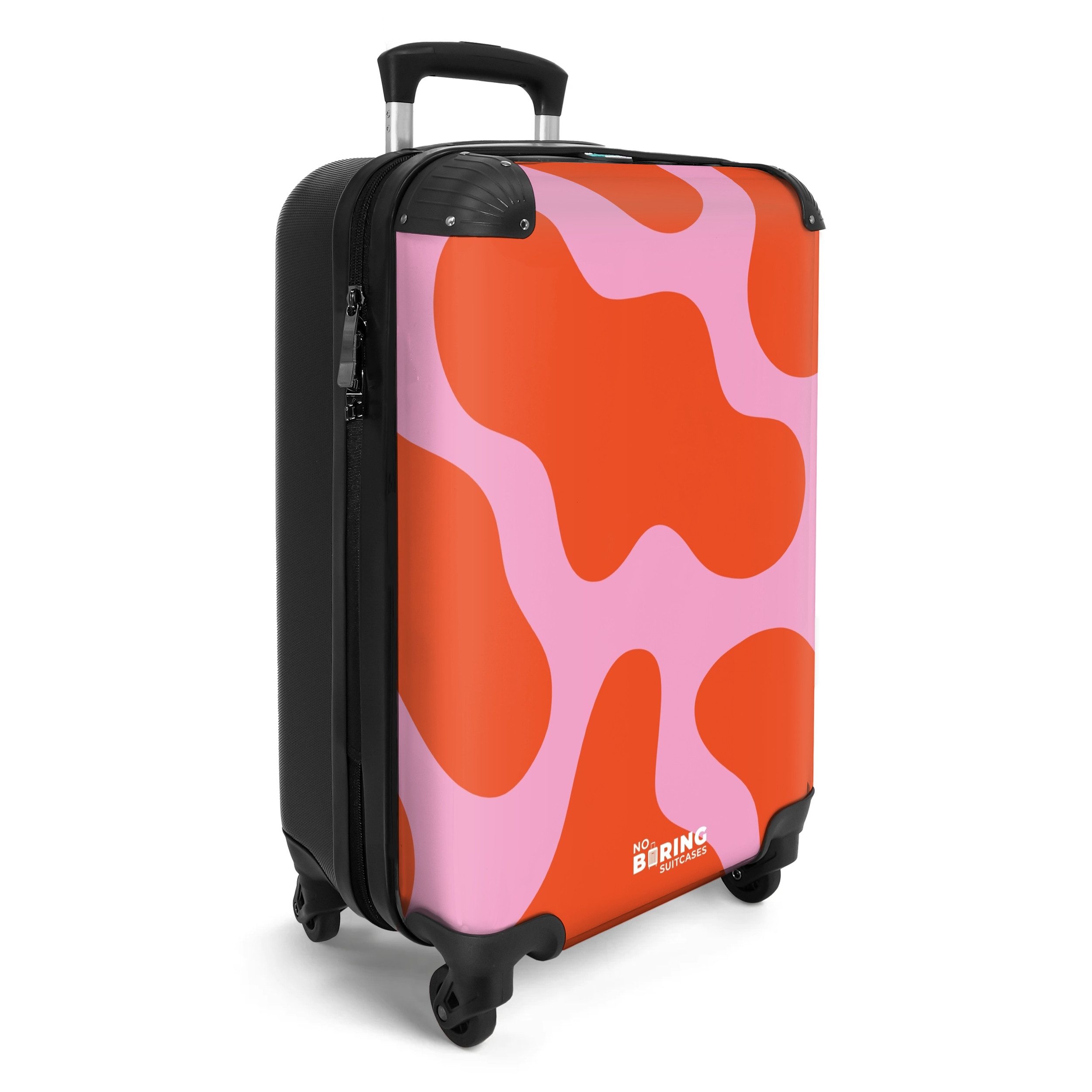 NoBoringSuitcases.com© Hartschalen-Trolley Rosa mit roten Flecken günstig online kaufen