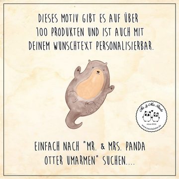 Mr. & Mrs. Panda Schlüsselanhänger Otter Umarmen - Grau Pastell - Geschenk, Taschenanhänger, Otter Seeot (1-tlg), Langlebig & Stilvoll