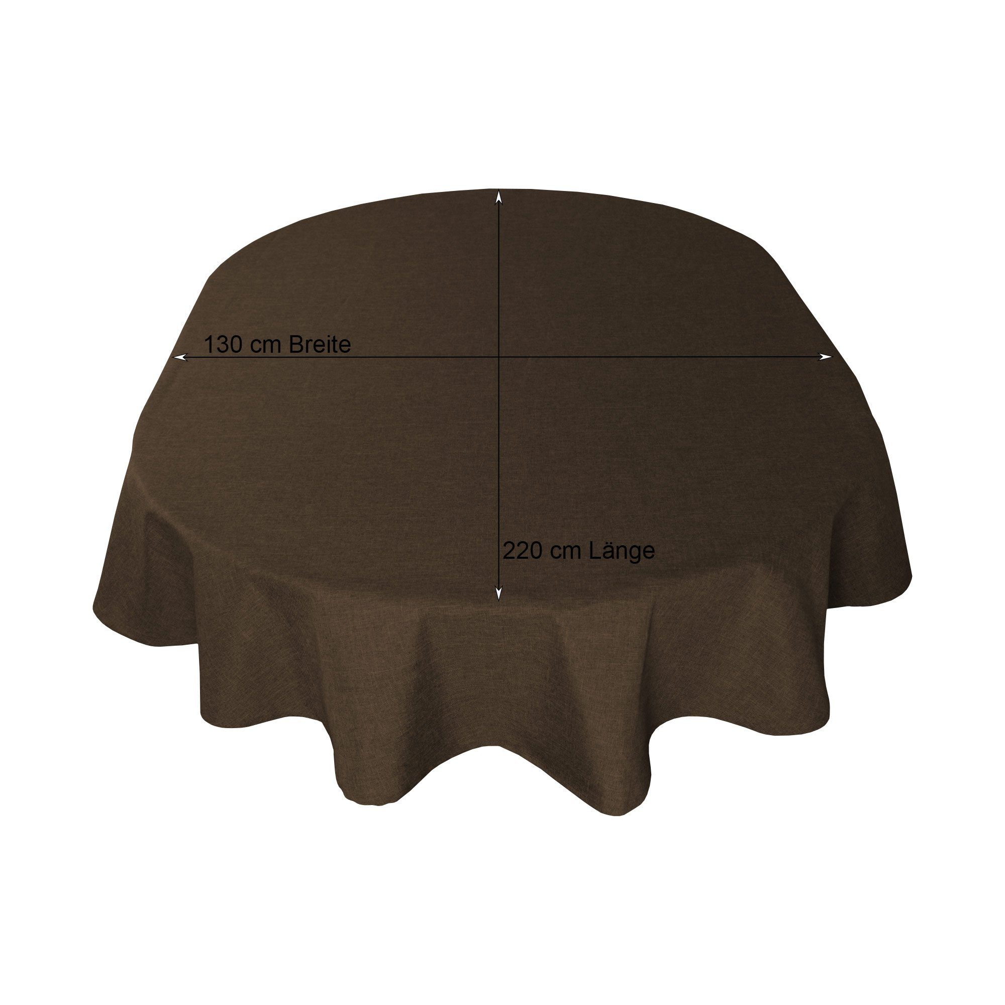 Haus und Deko Tischdecke Tischdecke 130x220 cm oval beschichtet Leinenoptik wasserabweisend (1-tlg)