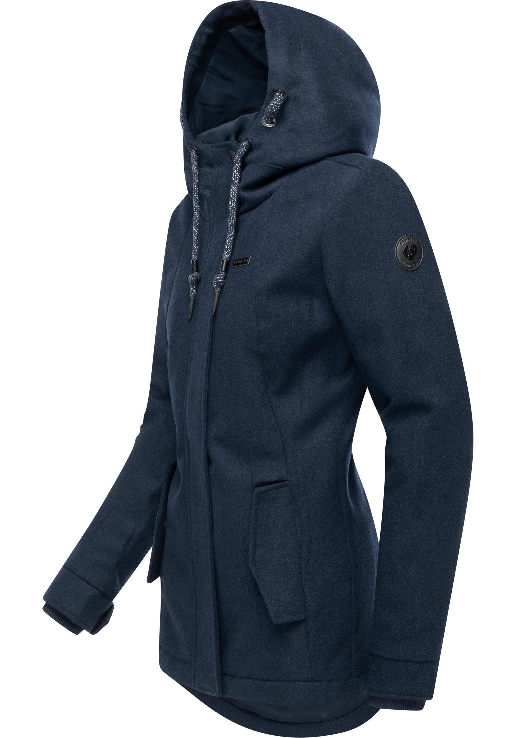 Ragwear Winterjacke Monadde Felt YOUMODO Wasserfeste warme Jacke mit Kapuze