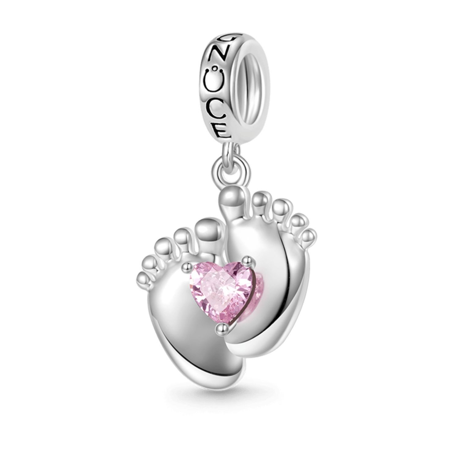 Gnoce Bead Gnoce Charm Gravierbarer Babyfuss HAC 108