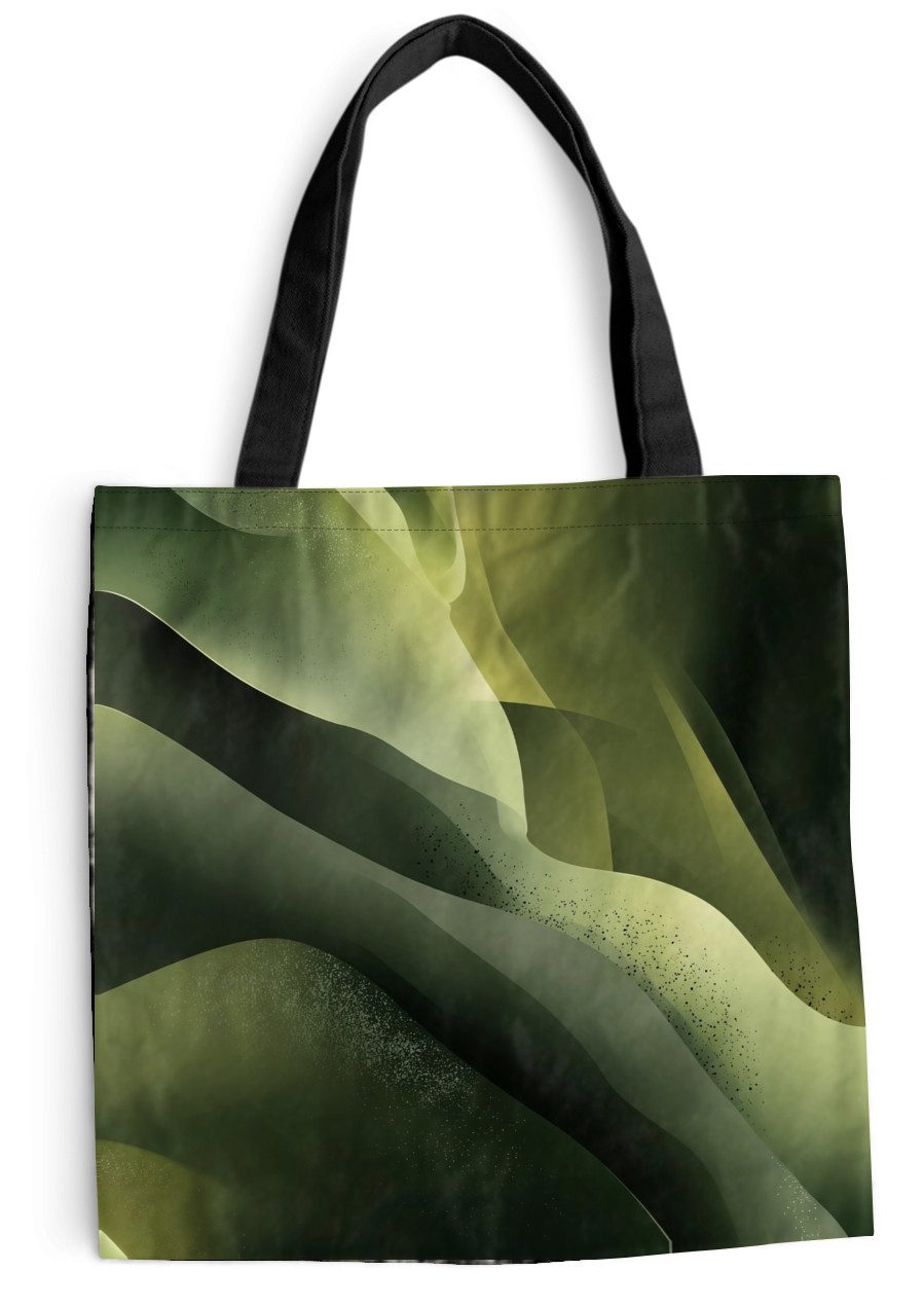 MuchoWow Shopper Spiele - Wellen - Abstrakt - Hügel - Grün, Handtasche, Damen und Herren, Schultertasche, Umhängetasche, Tote Bag