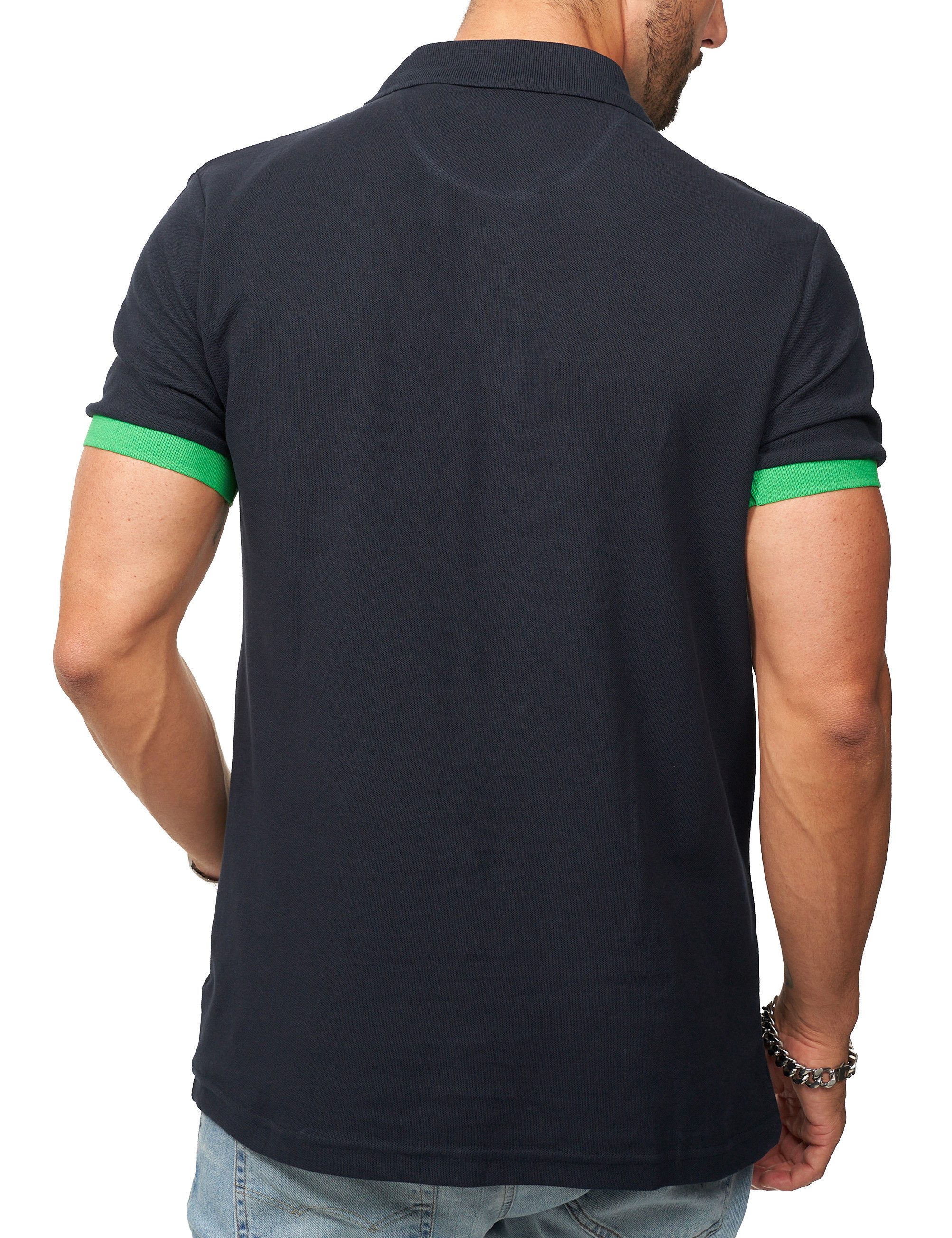 DAILY COTTON Poloshirt in Kurzarm als Freizeit Polo T-Shirt - Polo-Hemd für Herren (1-tlg) Männer Polohemd im Regular-Fit in Piqué-Qualität mit Palmen-Logo