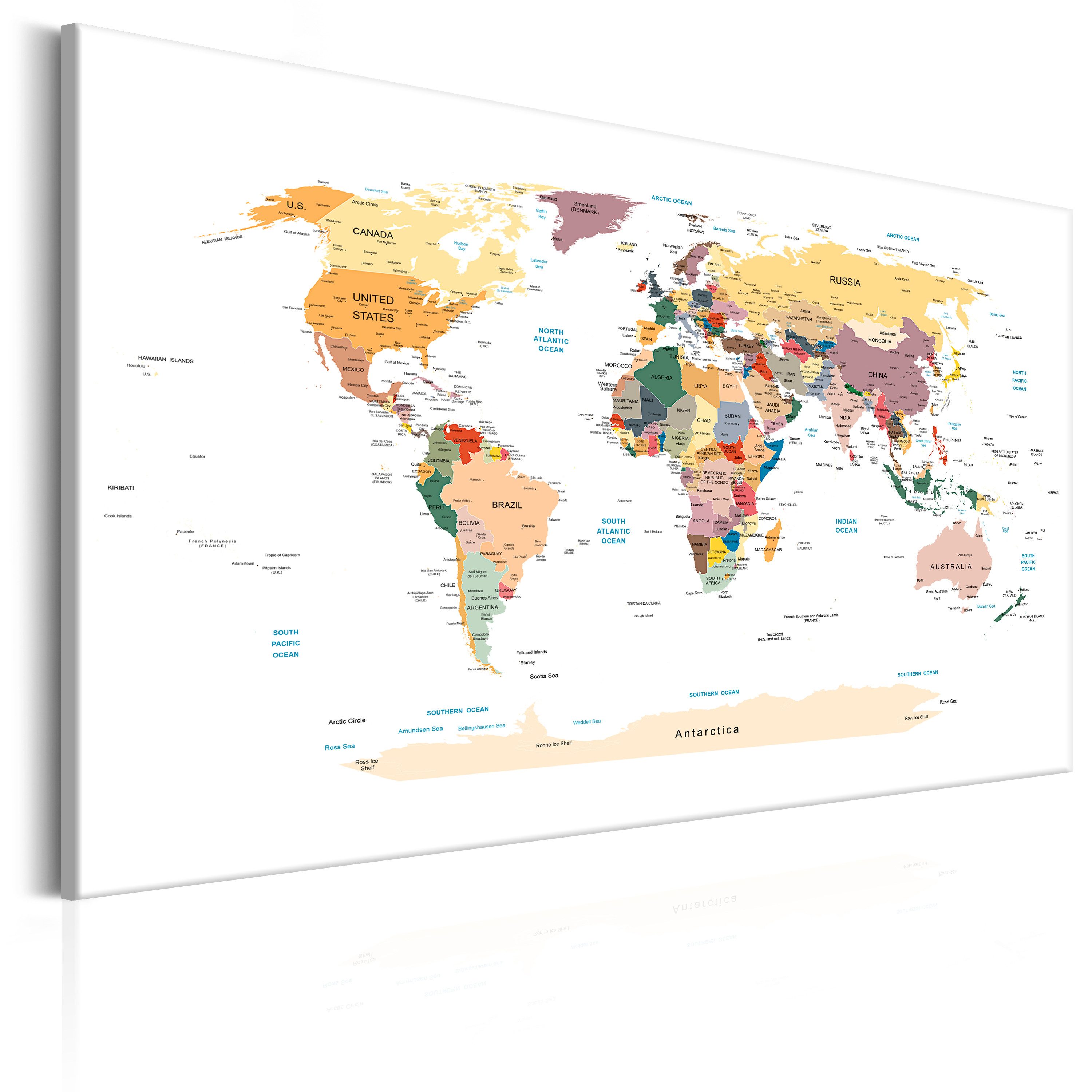 Artgeist Wandbild World Map: Travel Around the World