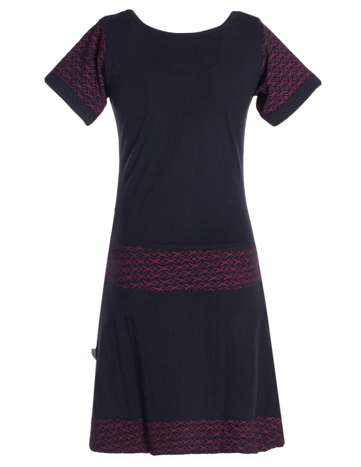 Vishes Minikleid Damen Longshirt Kleid kurzarm Mini-Kleid Sommer-Kleid T-Shirtkleid Boho, Goa, Guru Style