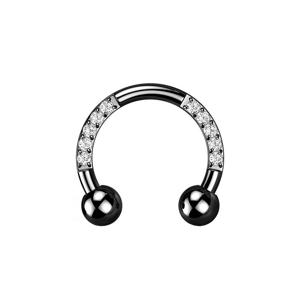 Taffstyle Nasenpiercing Titan Hufeisen Horseshoe Piercing Schwarz Clear 1,2 günstig online kaufen