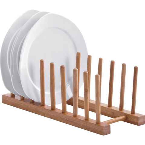 Zeller Present Geschirrständer, aus Bambus, für bis zu 8 Teller