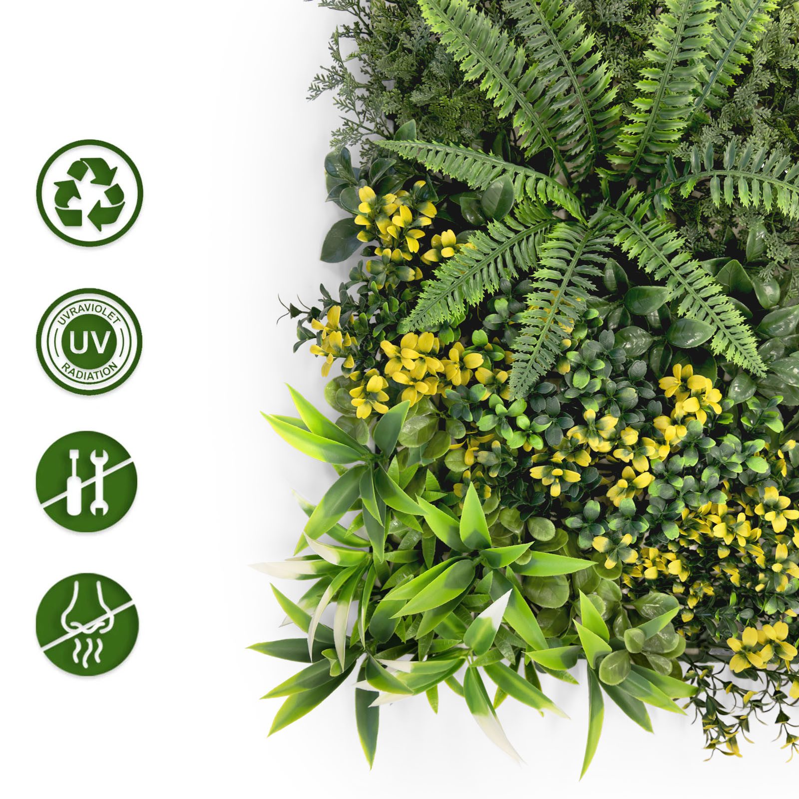 Kunstblume Pflanzenwand Vivagreen, Bringt modernen, grünen Touch, Kubus, Le günstig online kaufen