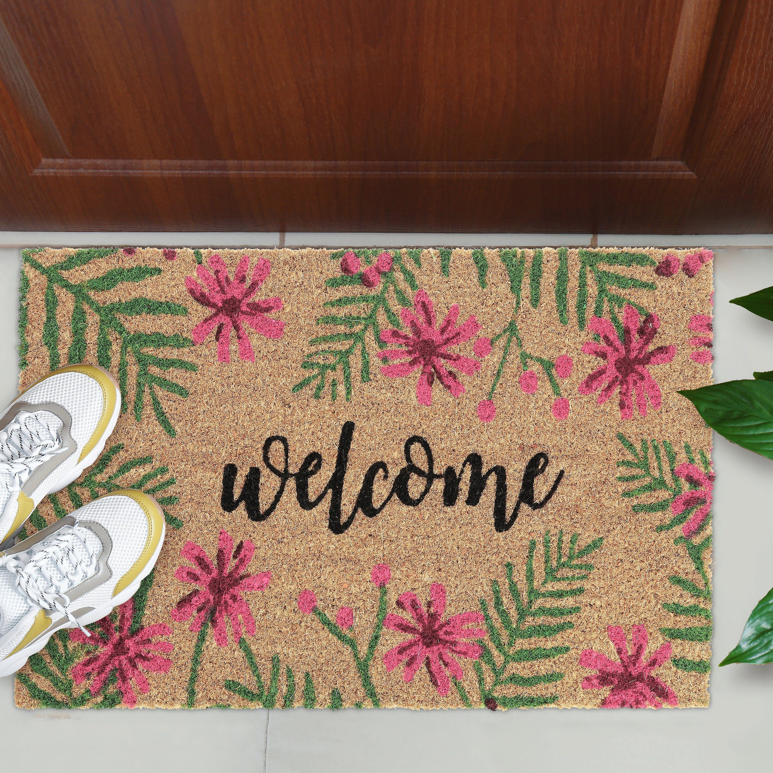 relaxdays Fußmatte Kokos Fußmatte Welcome, Höhe: günstig online kaufen