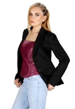 VALAIZA Shirttop Ärmelfreies Ledertop: Stiloso, echtes Leder, trendiger Look Lila Echtes Lamm Nappa Leder