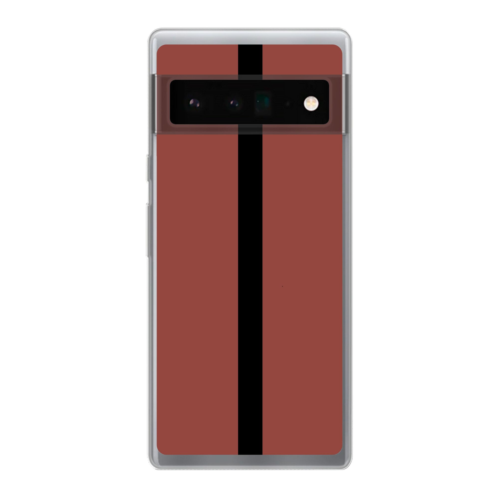 MuchoWow Handyhülle für Google Pixel 6 Pro Rot - Schwarz - Gestreift - Minimalistisch, Handy Case, Silikon, Bumper Case Dünn