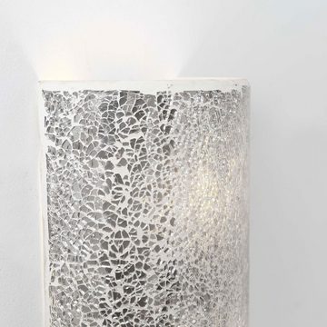 Holländer Wandleuchte 2-flammig Narziso Glasmosaik Silber silber