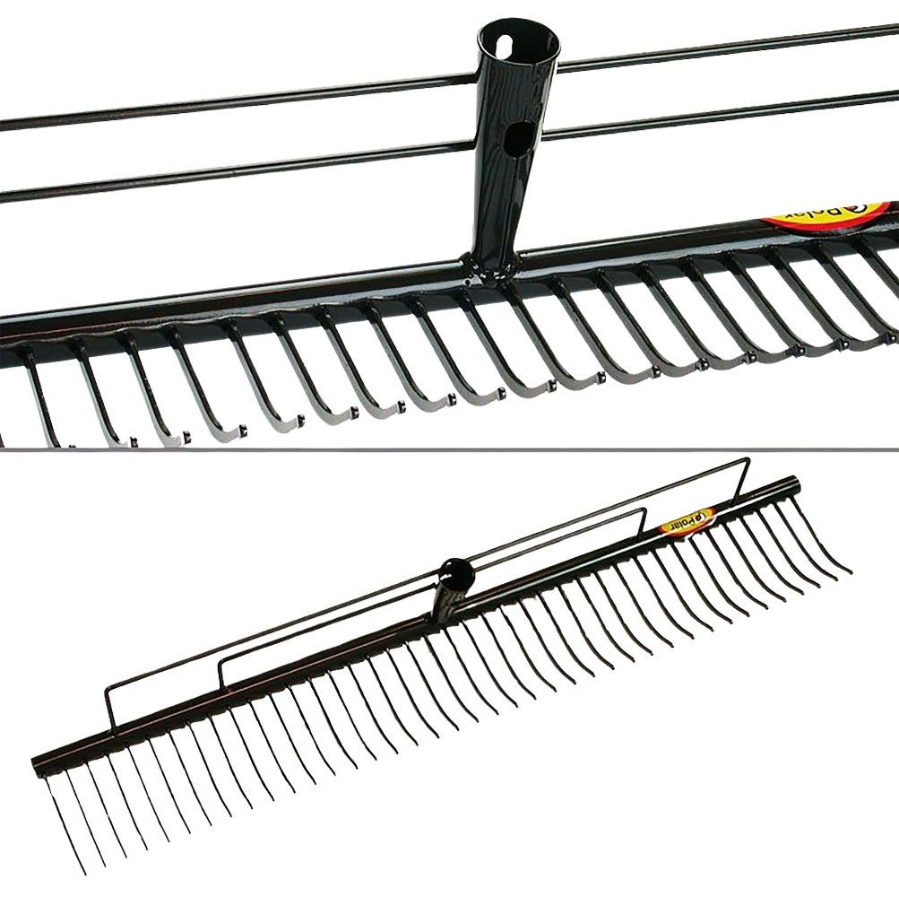 Polar Garten Rechen XL Rasenrechen 100 cm 56 Zinken, 100 cm Arbeitsbreite, (1 St), für gleichmäßige Rechenarbeit