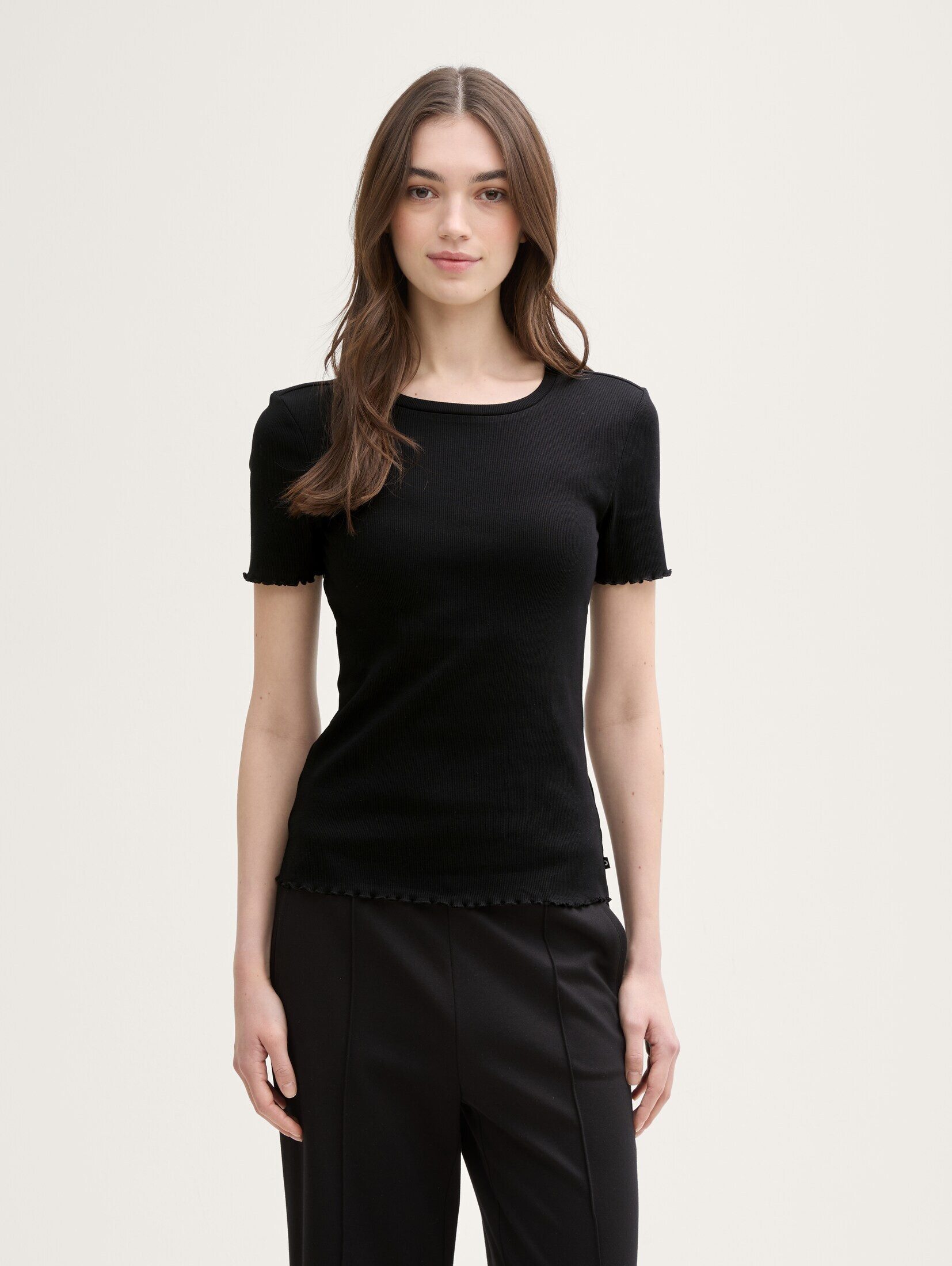 TOM TAILOR Denim T-Shirt T-Shirt mit Rippstruktur günstig online kaufen