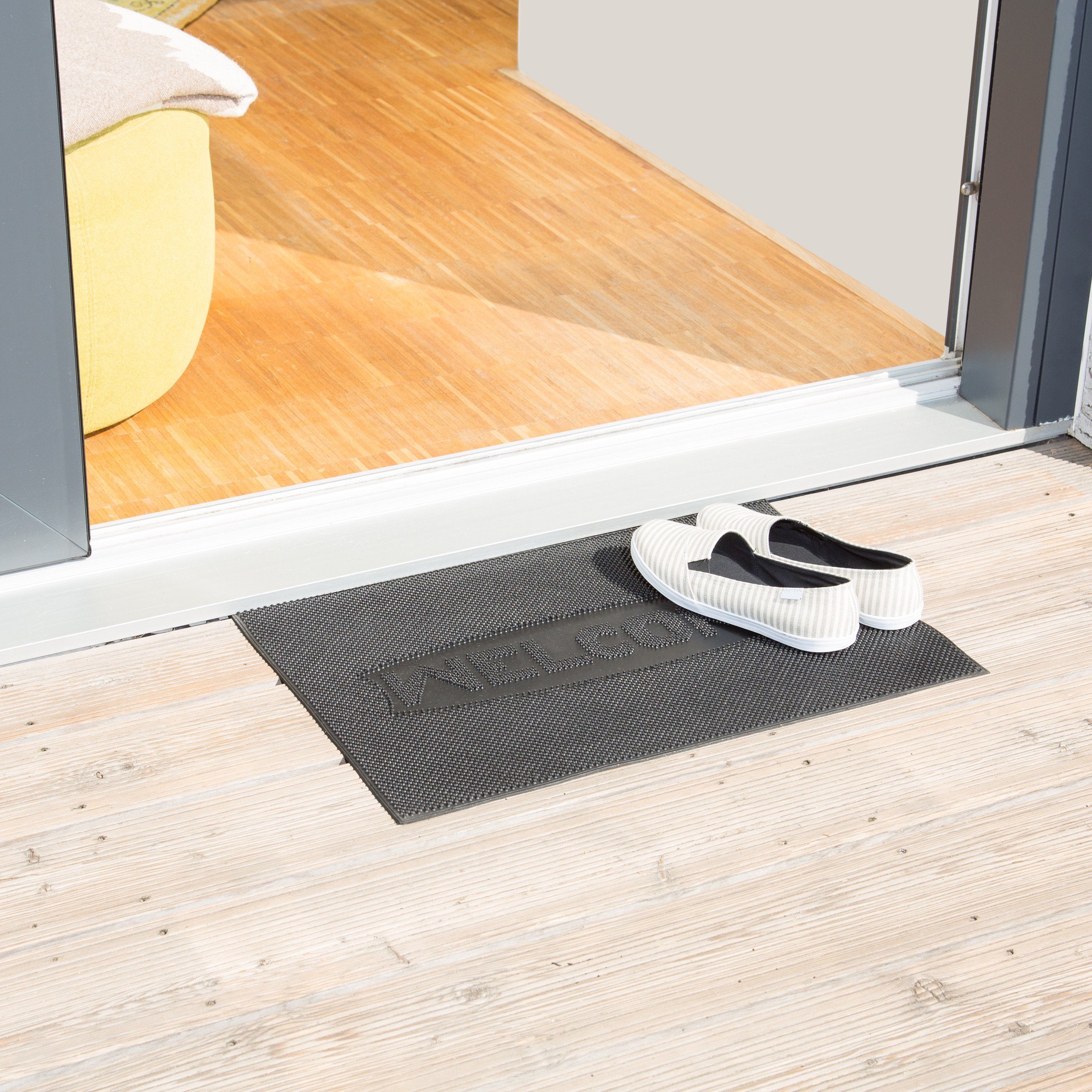 relaxdays Fußmatte Gummi Fußmatte WELCOME, Höhe: günstig online kaufen
