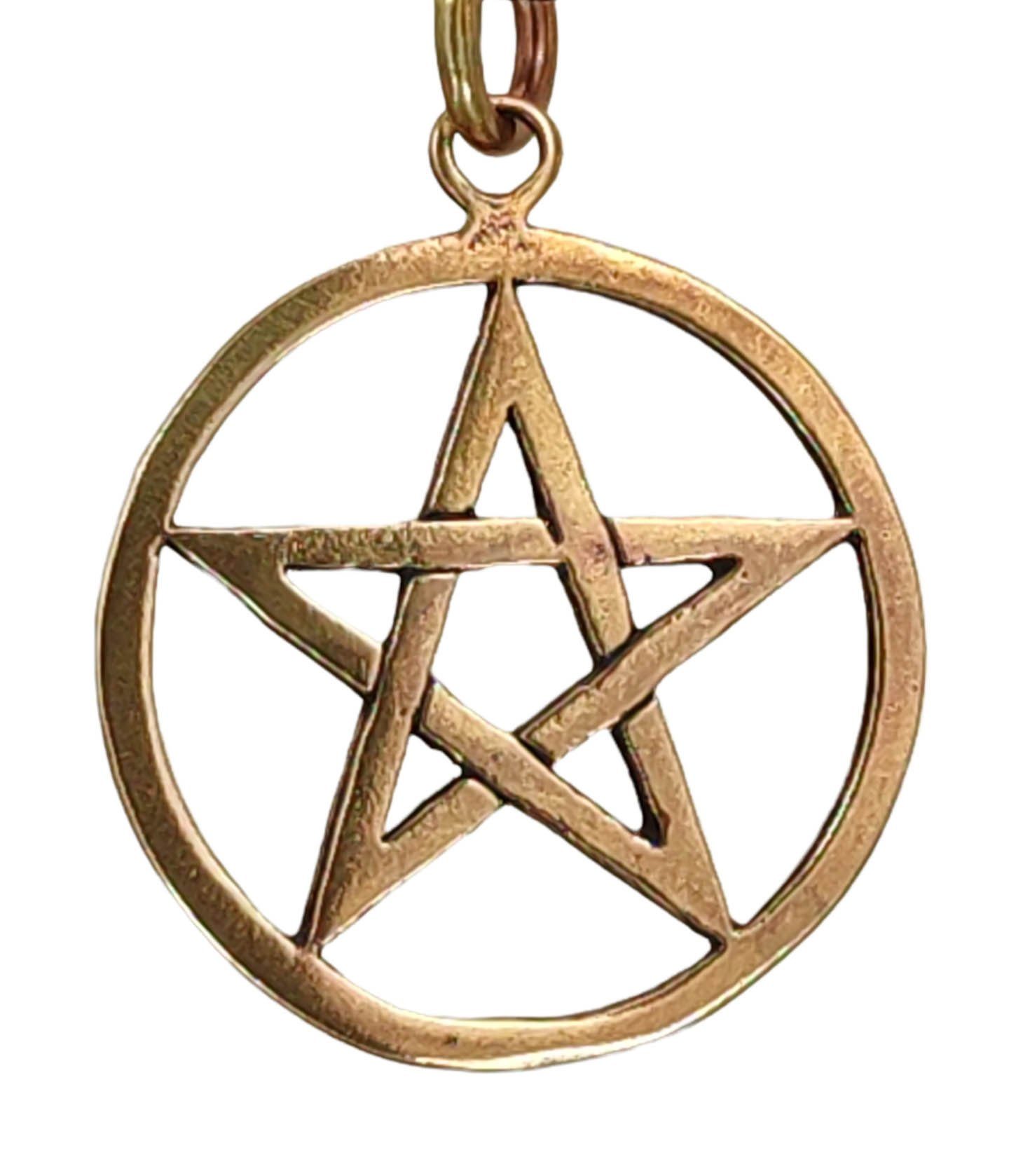 Hexe Zauber Kettenanhänger Magie Pentacle Pentagramm Pentagram of Anhänger weiße Kiss Leather Schutz Bronze