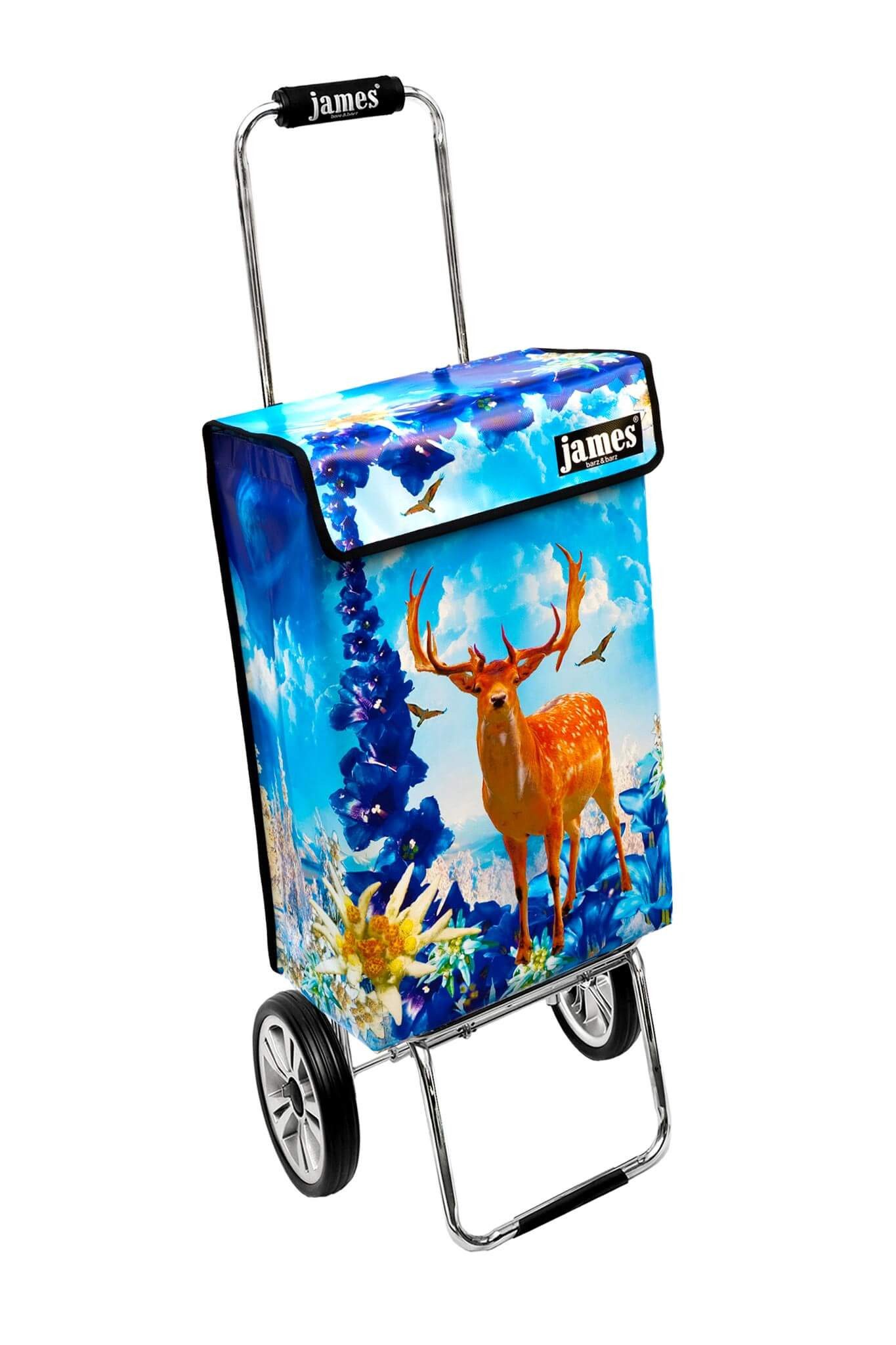 james Einkaufstrolley EDELWEISS - stabiler Einkaufswagen mit individuellem Design, Handmade in Austria - Einkaufsbegleiter mit viel Stauraum - trägt 40kg