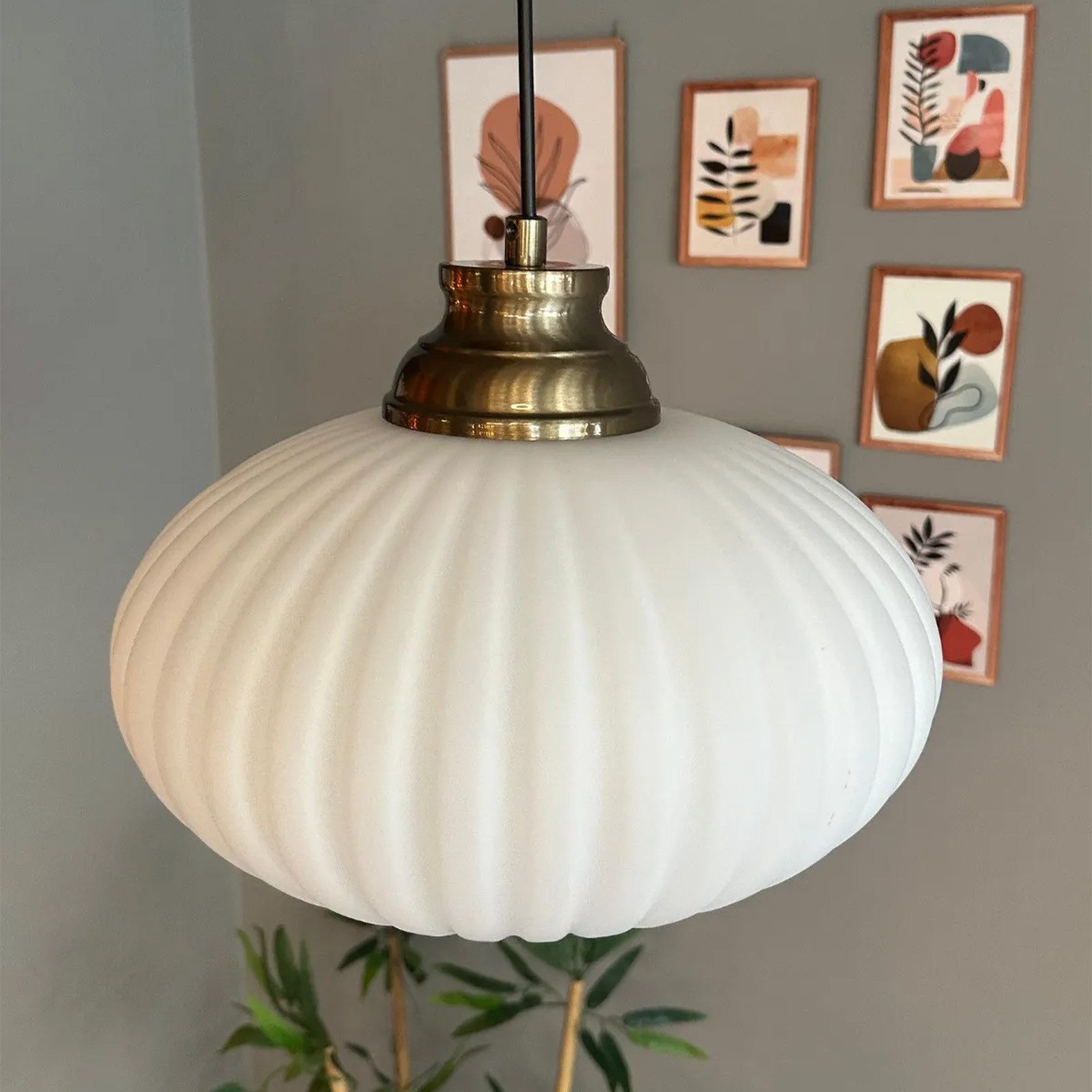 Bamyum Pendelleuchte Elegant Glas Pendelleuchte Hängelampe Restaurant Halle Beleuchtung, ohne Leuchtmittel
