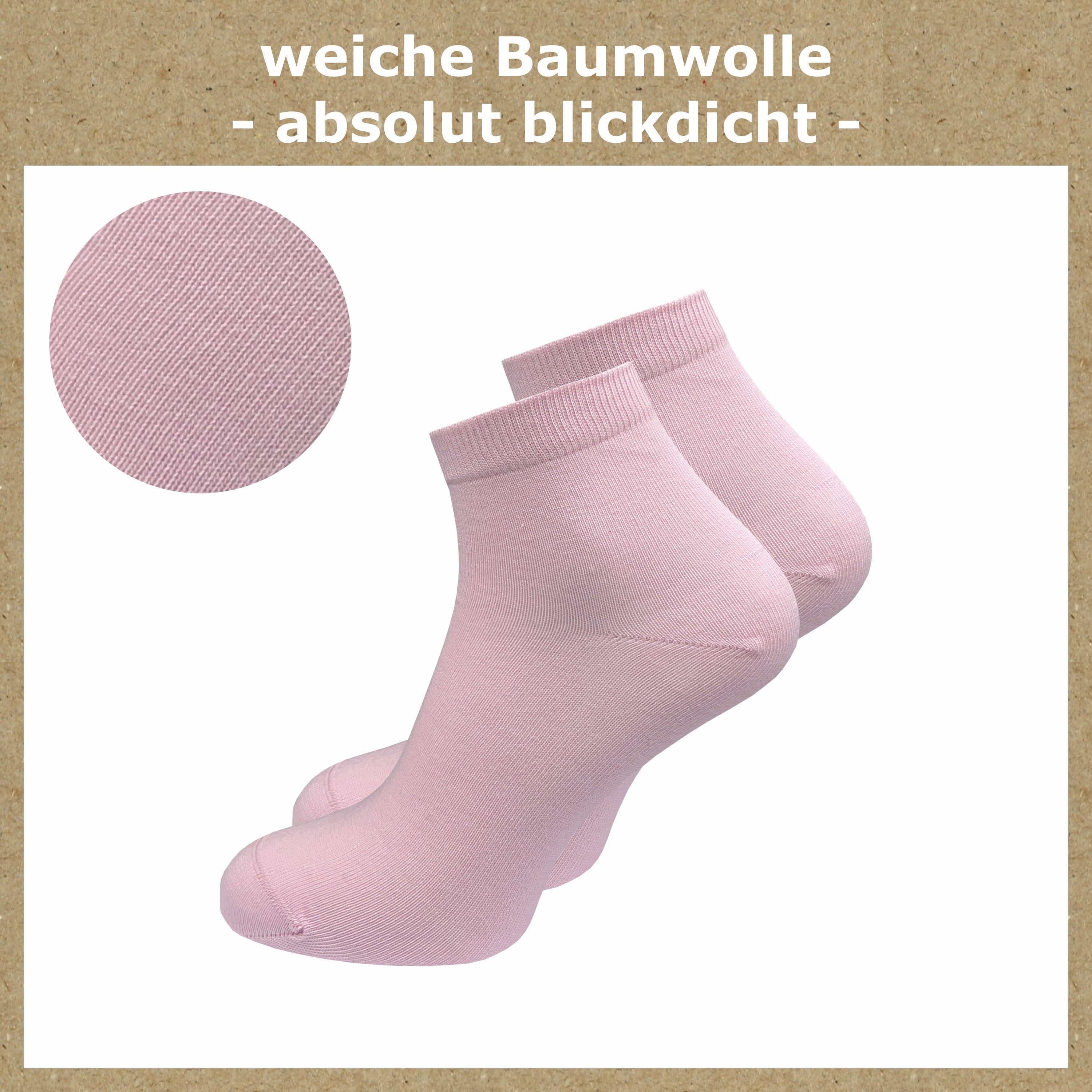 GAWILO Kurzsocken aus 100% reiner Baumwolle - Quartersocken für Damen (6-Paar) Schaft etwas länger als beim Sneaker - daher kein verrutschen