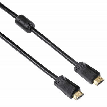 Hama High-Speed HDMI-Kabel 5m Ethernet vergoldet Video-Kabel, HDMI, (500 cm), Full HD TV ARC 3D 1080p HD TV LED LCD OLED Plasma vergoldete Stecker