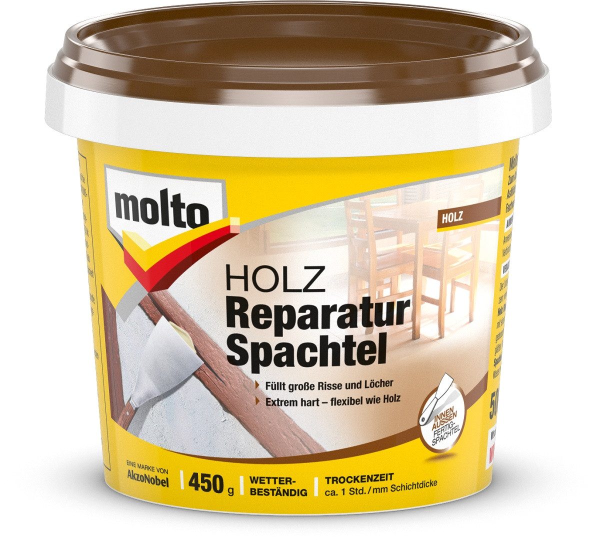 MOLTO Spachtelmasse MOLTO Holz Reparaturspachtel 450g