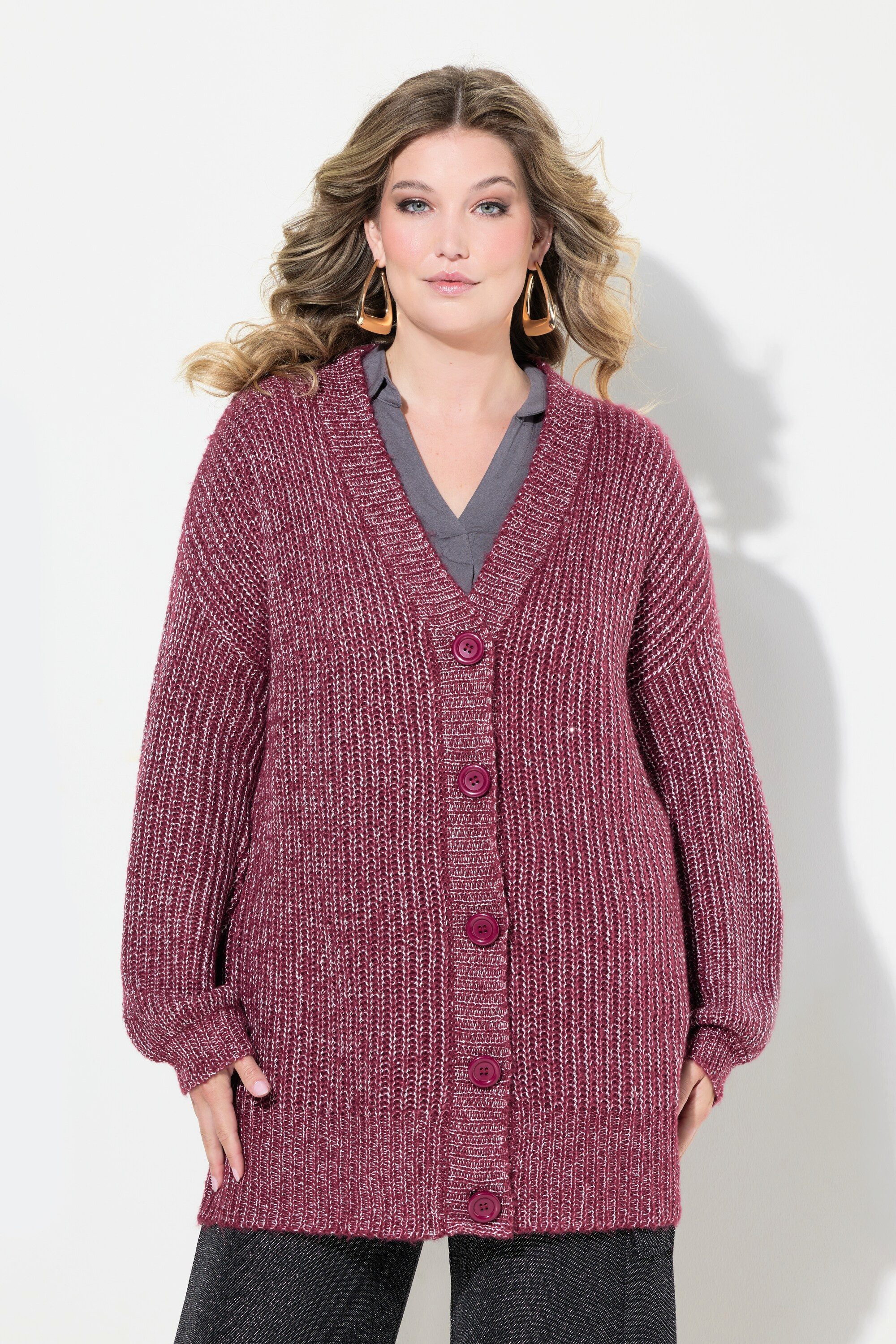 MIAMODA Strickjacke Strickjacke mit Glitzergarn Loose Fit günstig online kaufen
