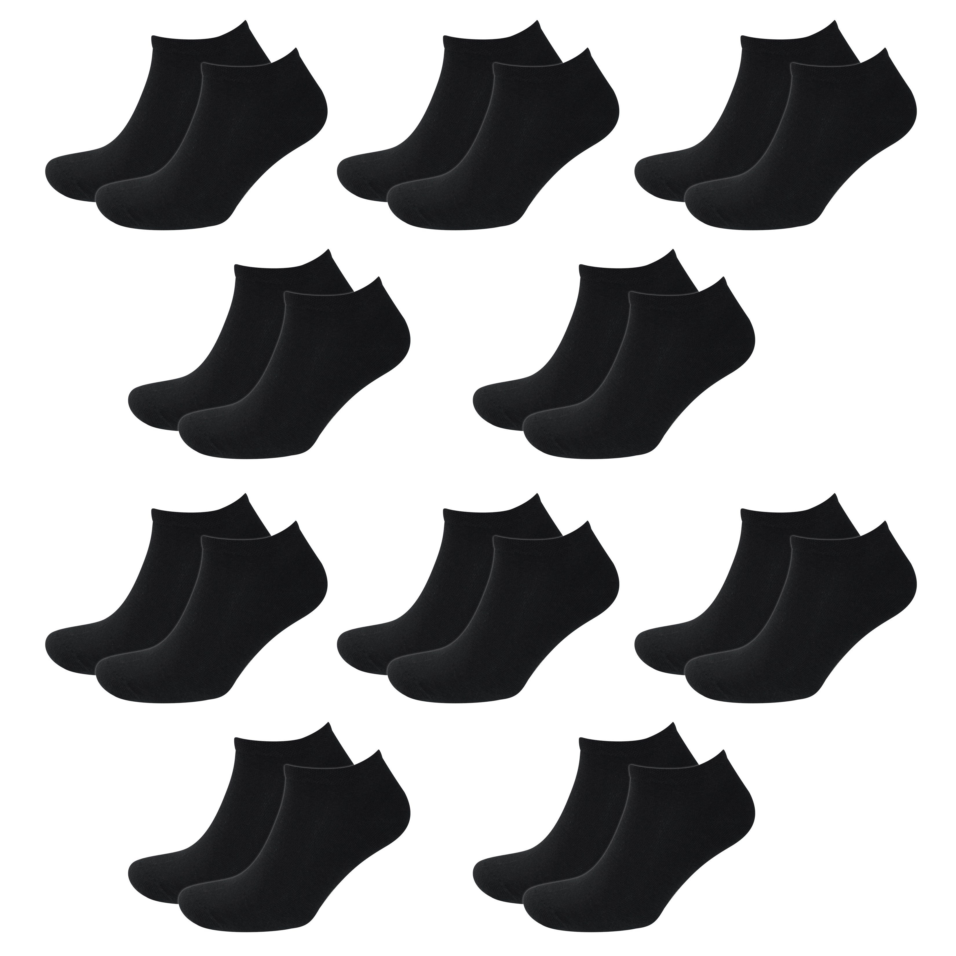 Komfortbund Socken angenehmes COOL7 Basic Herren Tragegefühl Pack Line 10er 10er Sneaker (10er Sneakersocken durch und weichen Damen Pack) Schwarz Pack,