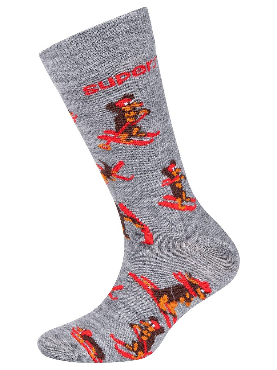 SUPER.NATURAL Sportsocken weich aus Merino DACHSHUND SOCKS 2-PACK mit Dackel-Motiv