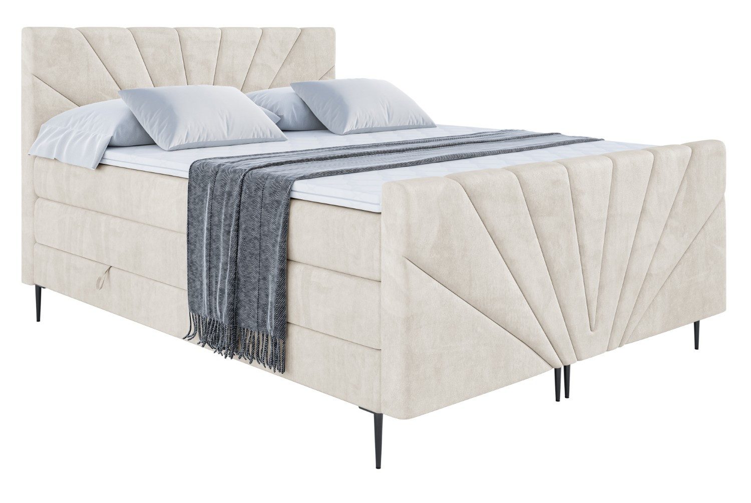 ALTDECOR Boxspringbett MILTIO-F-Z KING (Multipocket-Matratze H4, günstig online kaufen