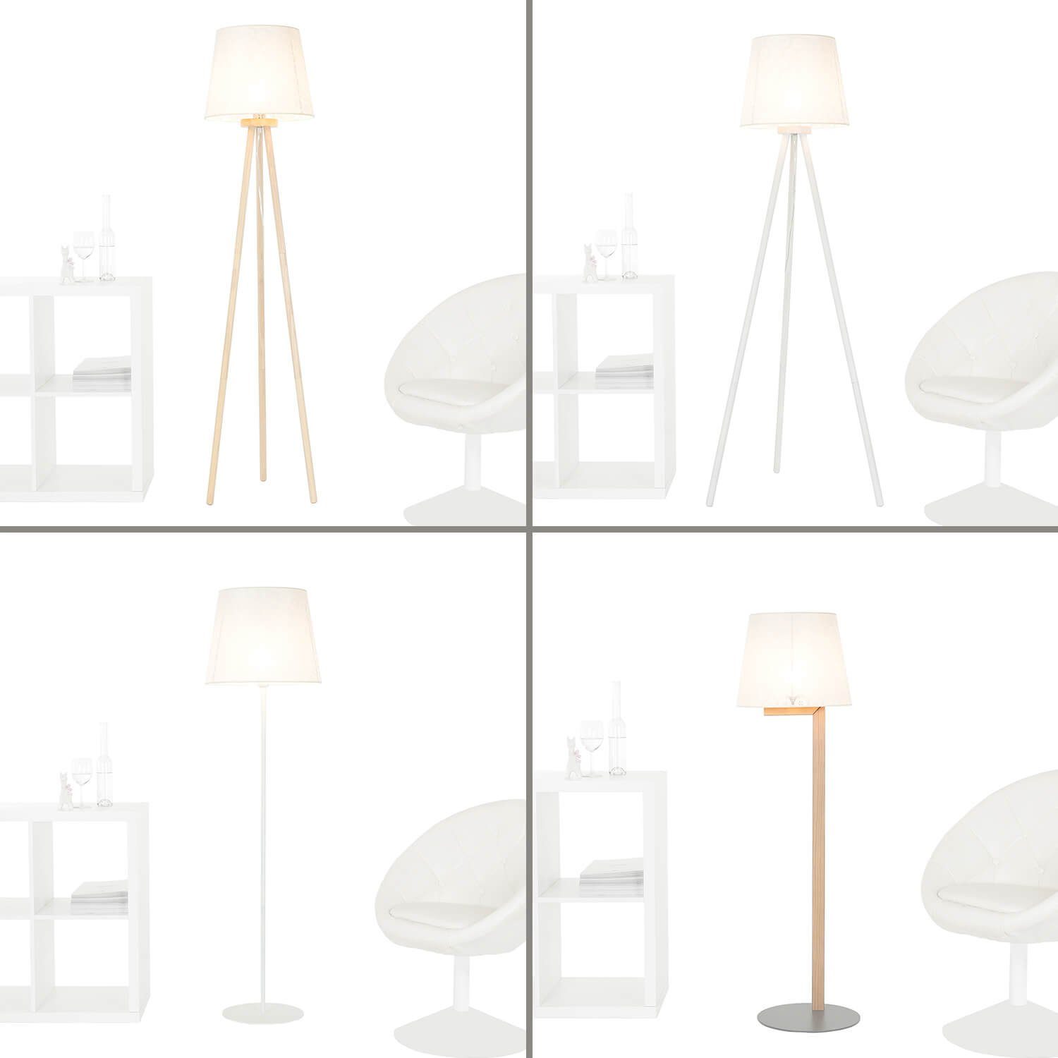 Licht-Erlebnisse Lampenschirm WILLOW, Stoffschirm Spitze Weiß Ø 38 cm konisch für Stehlampe E27