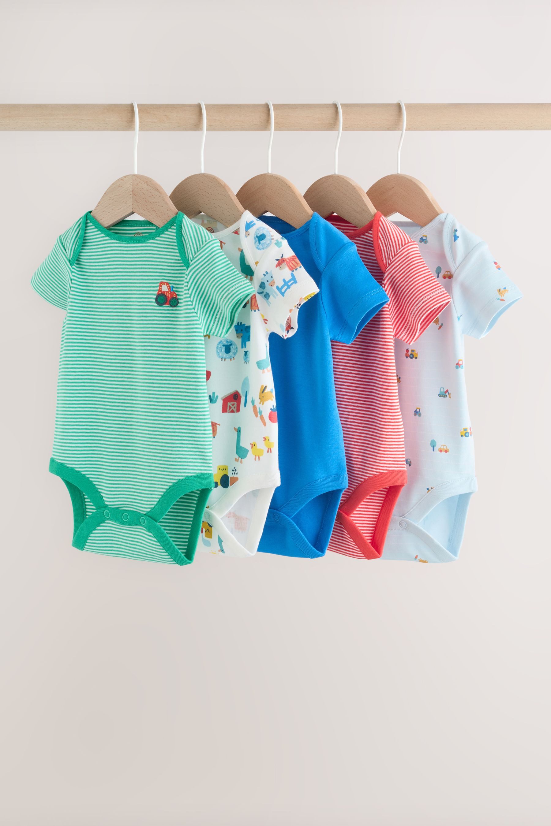 Kurzarmbody Kurzärmelige Babybodys im 5er-Pack