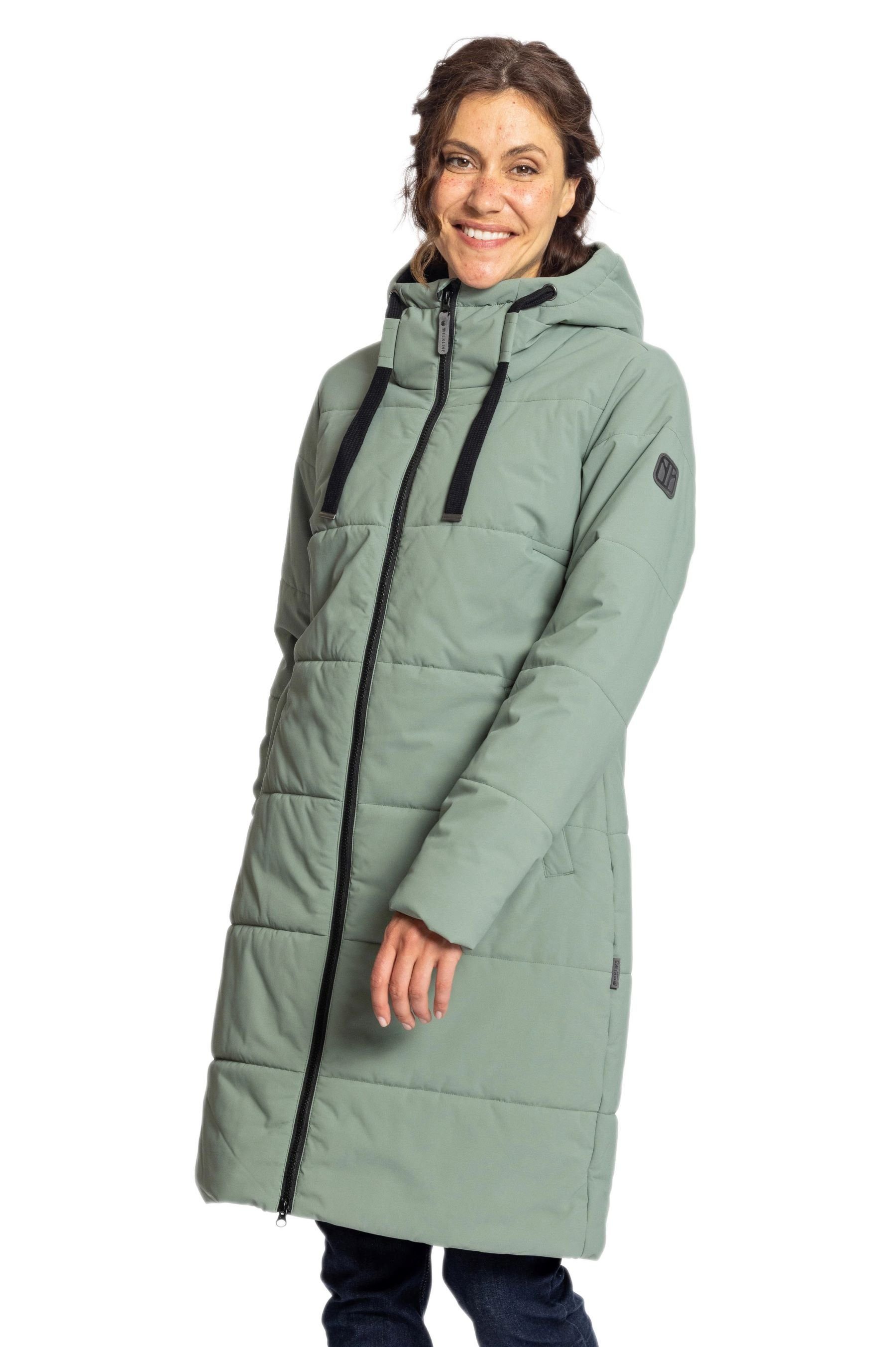 Elkline Steppmantel Comfort (warm wattiert, bequem) soft olivegrün Damen