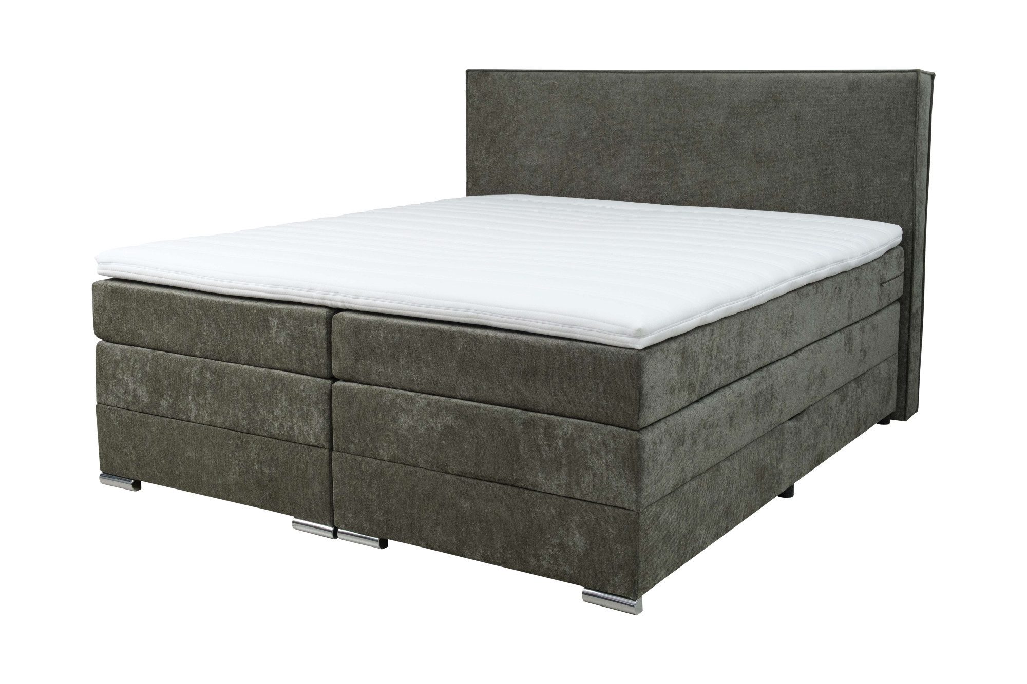 Home affaire Boxspringbett Romeo, Doppel- & Polsterbett, Federkernbett, Komfortbett, 160, 180 cm, inkl. 6 cm Topper, zwei Bettkästen, Taschen-Federkernmatratze in H4