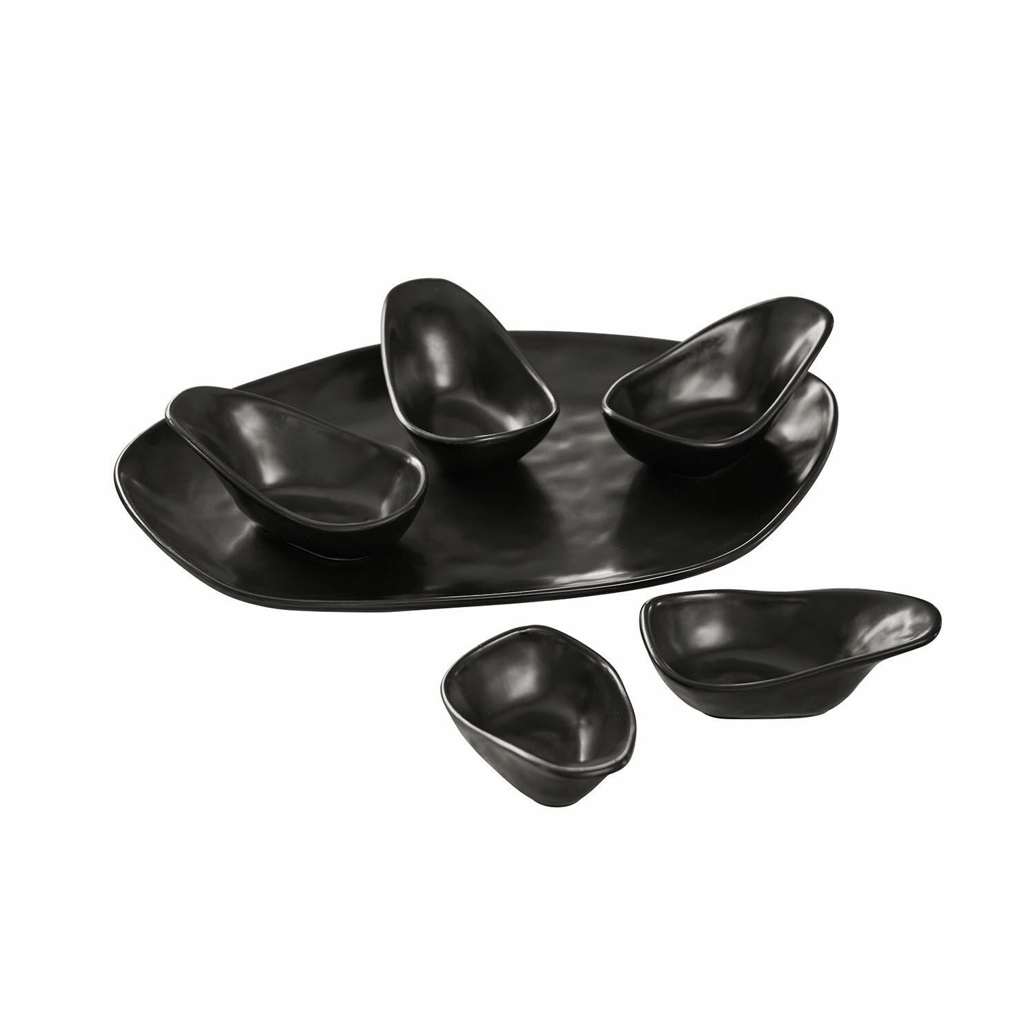 Mirabeau Geschirr-Set Servierschälchen 6er Set Biarré schwarz, Steinzeug