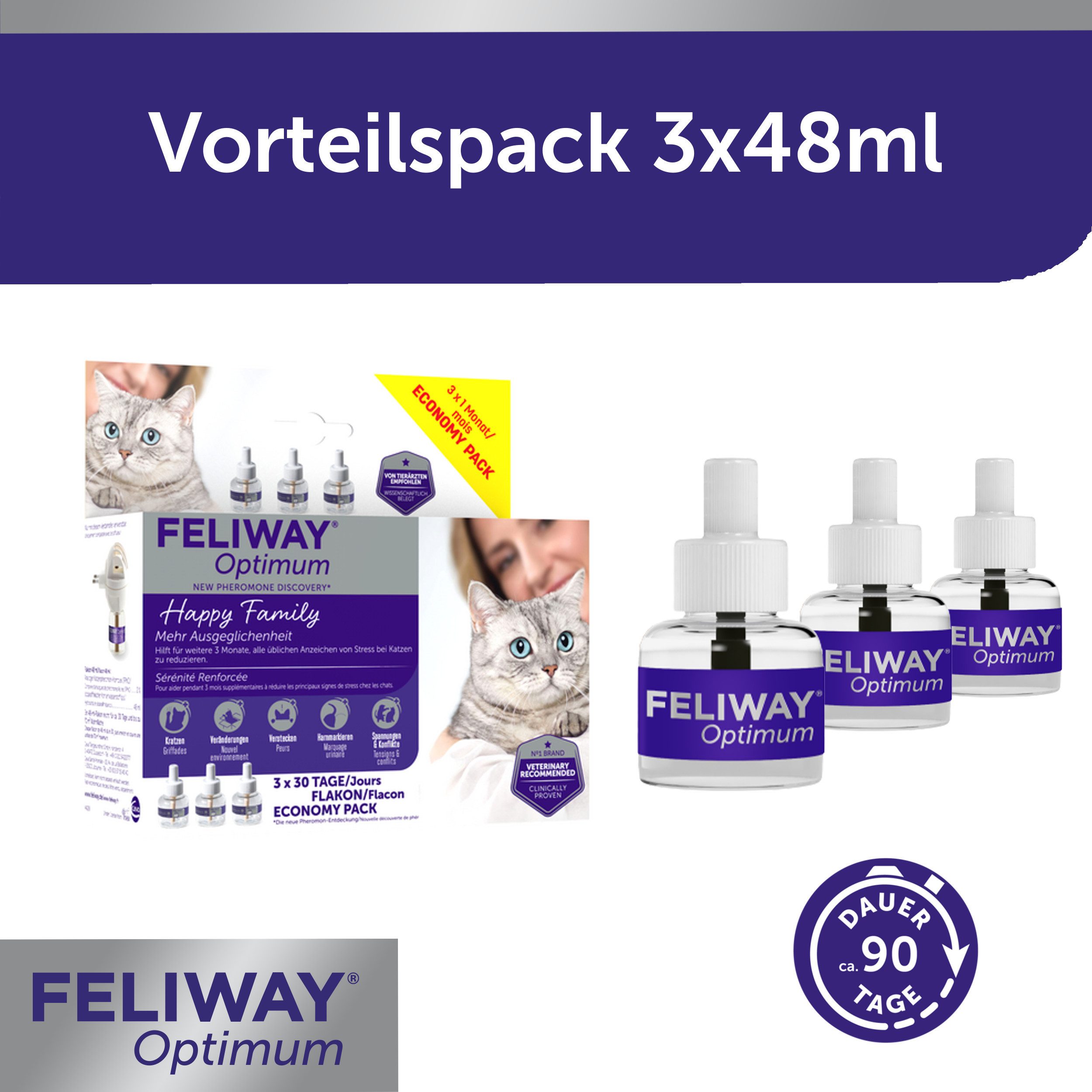 Feliway Katzenstreu FELIWAY® Optimum 3x30 Tage Vorteilspack