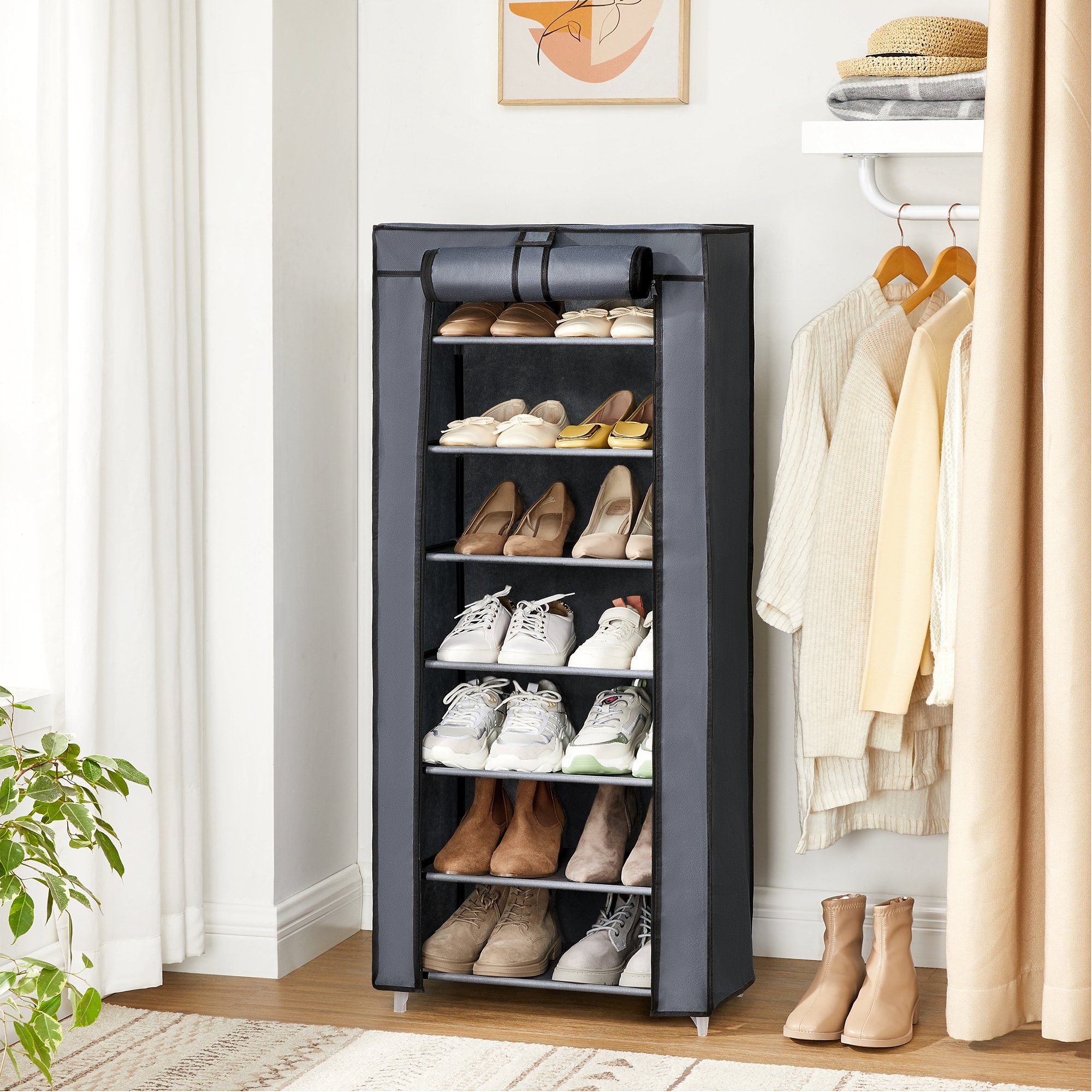 SONGMICS Schuhschrank Stoffschrank Schuhregal mit 7 günstig online kaufen