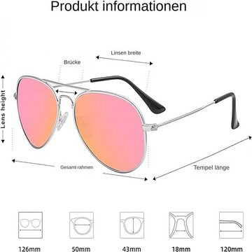 yozhiqu Sonnenbrille Polarisierte Aviator-Sonnenbrille für Kinder (Retro-Stil) Leicht, komfortabel, kratzfest, blockiert 99 % des schädlichen Lichts