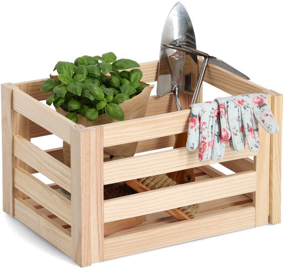 Zeller Present Aufbewahrungsbox 'Leisten', Kiefer, natürliches Holz, vielseitig, Stecksystem