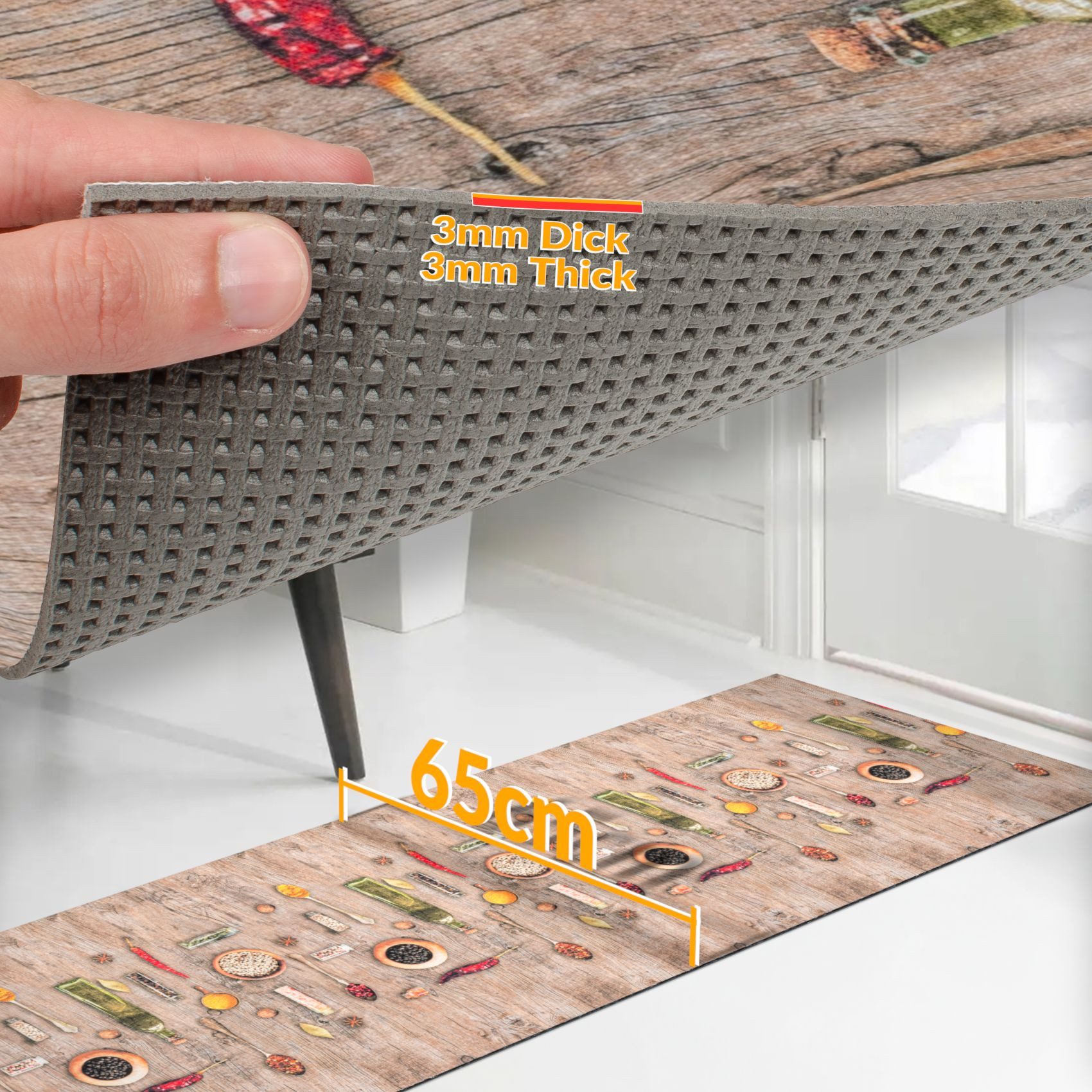 ANRO Küchenläufer RANNA Hochwertig Küchenteppich Teppich Textil, Eckig, Bod günstig online kaufen