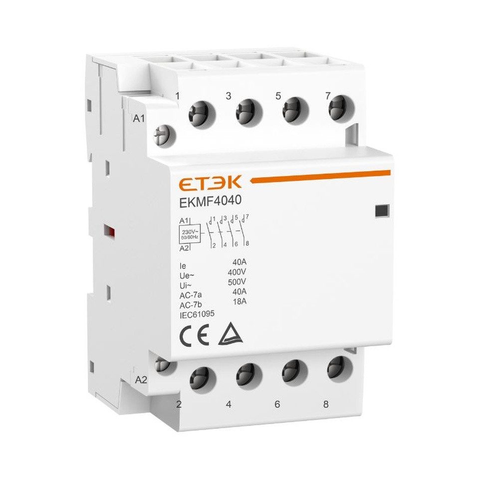 ETEK Electric Verteiler Installationsschütz 40A 4NO – 4-poliger Schütz, 4NO (Schließer)