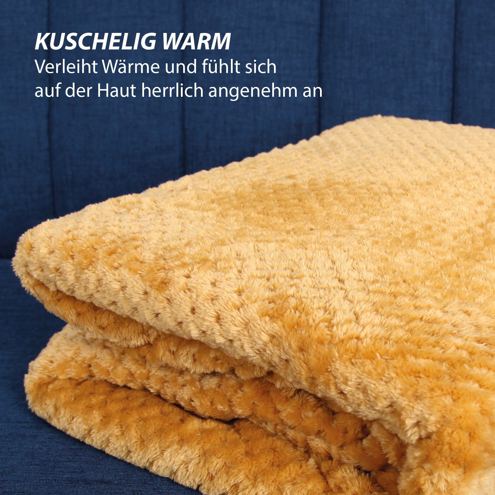 Bestlivings, Curry Bett, Tagesdecke Sofa, Flauschige Wohndecke Decke Kuscheldecke 150x200cm, Flanell Decke für und Couch