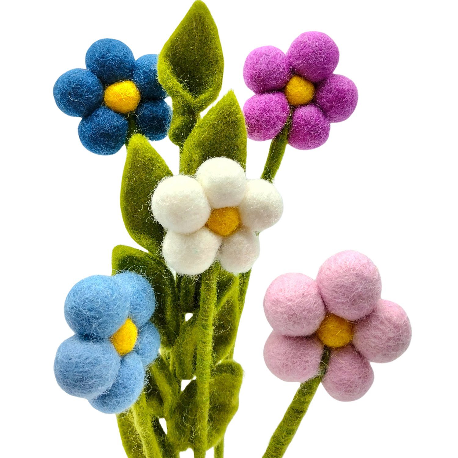 your castle Dekokranz Bunter Blumenstrauss aus handgearbeiteten Filzblumen Fair-Trade