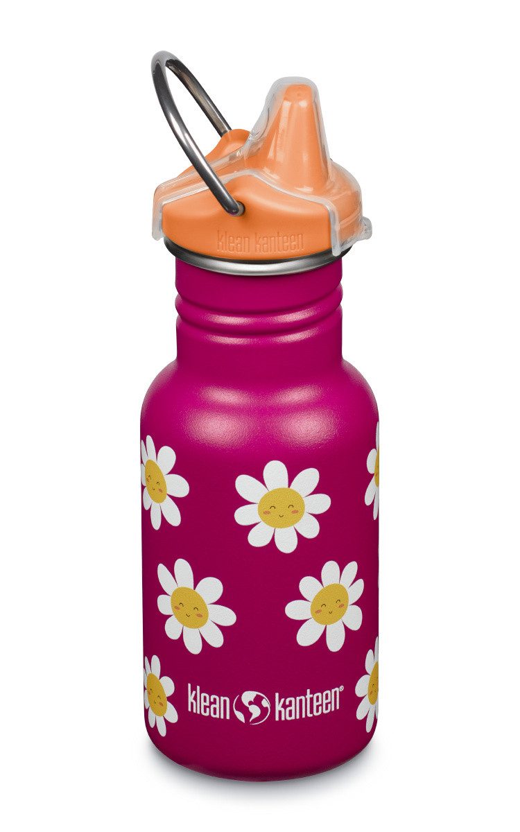 Klean Kanteen Trinkflasche 355ml Kid Kanteen®Classic Narrow (Sippy Cap) Happy Flowers Rot + Blume