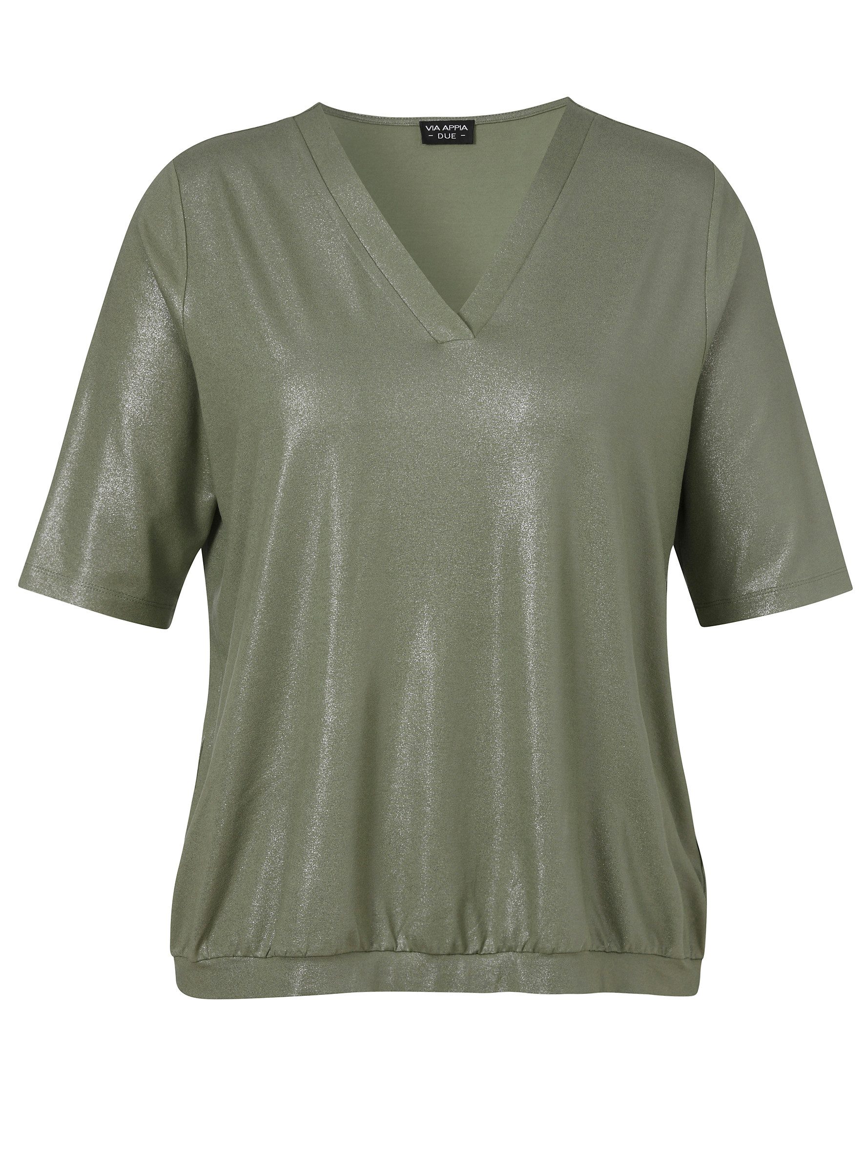VIA APPIA DUE Shirtbluse T-Shirt V-Ausschnitt 1/2 Arm Druck