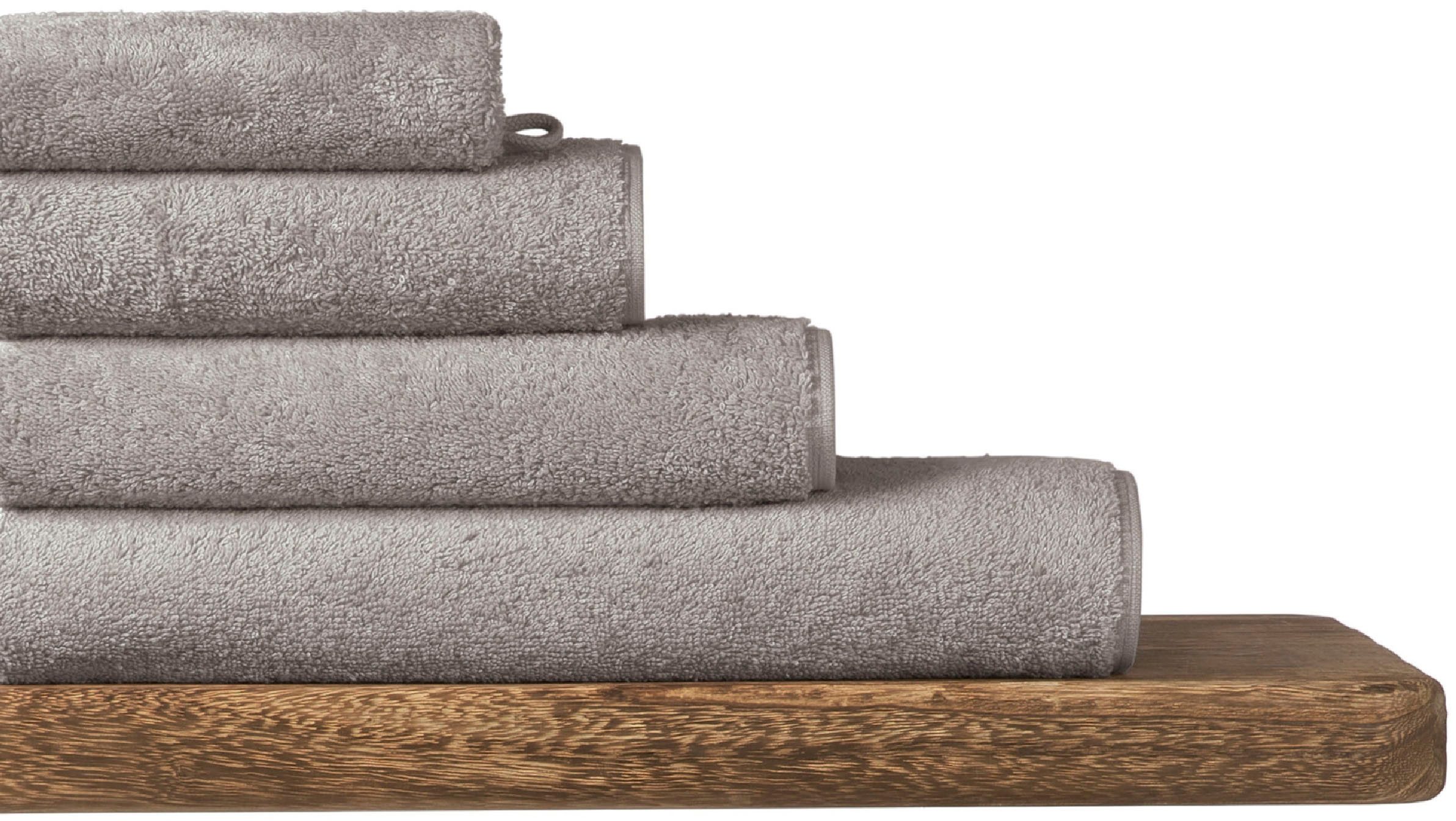 Schiesser Waschhandschuh Milano im 5er Set, (5-St), mit Webbordüre